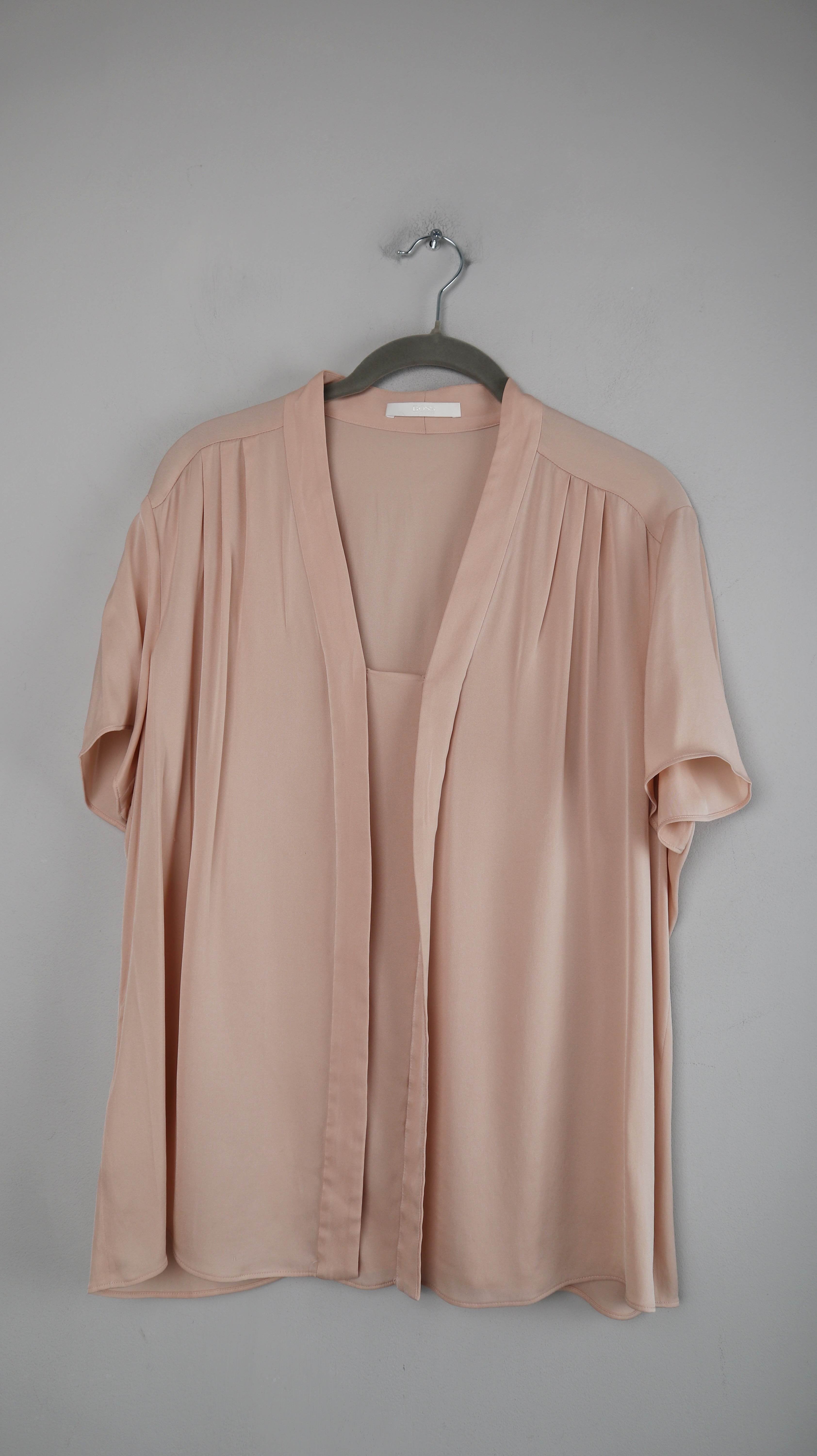 Hugo Boss Bluse 44 Seide Shirt T-Shirt Rosa Altrosa basic einfarbig