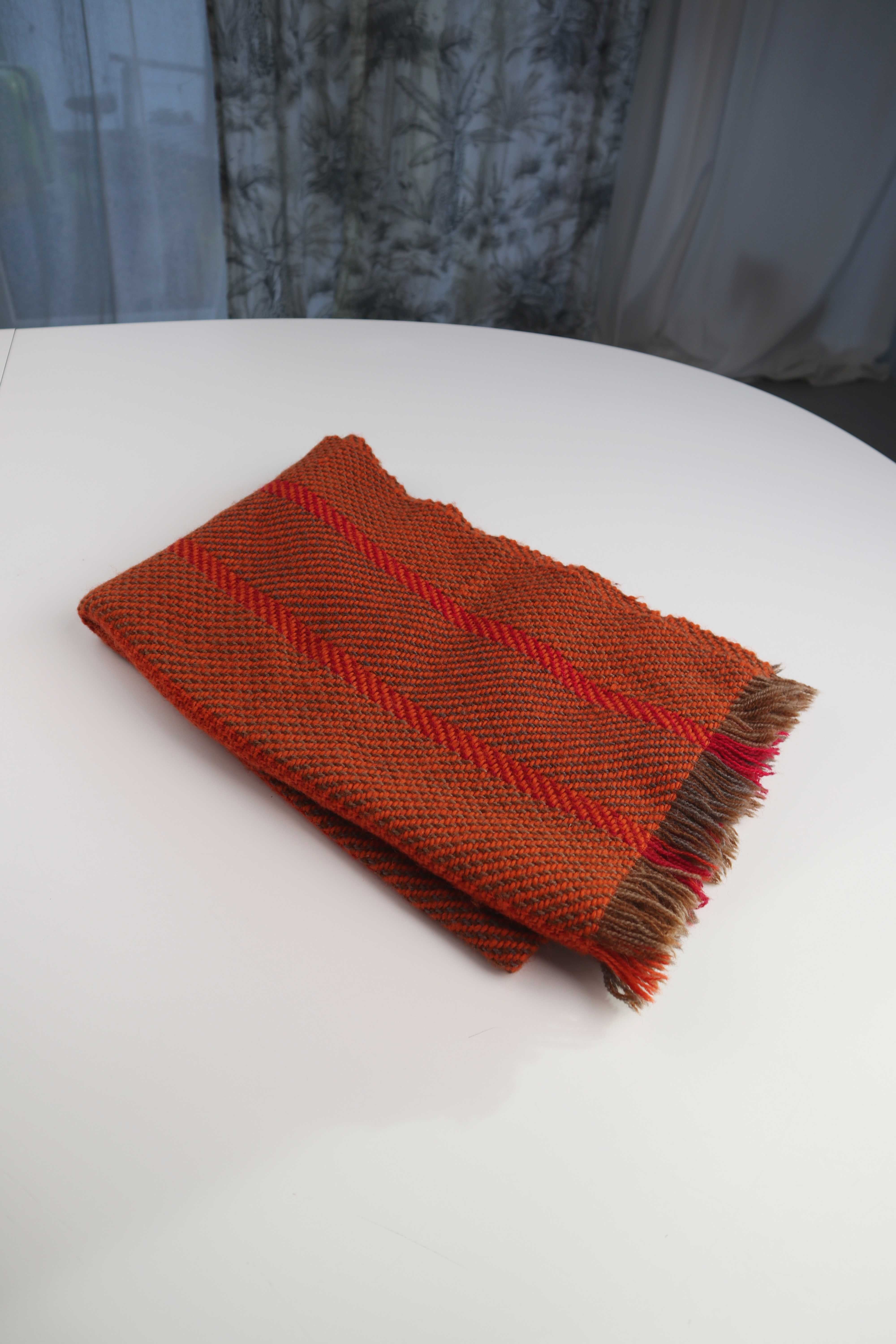 Schal Wollschal Orange gestrickt Strickschal oversized Tuch