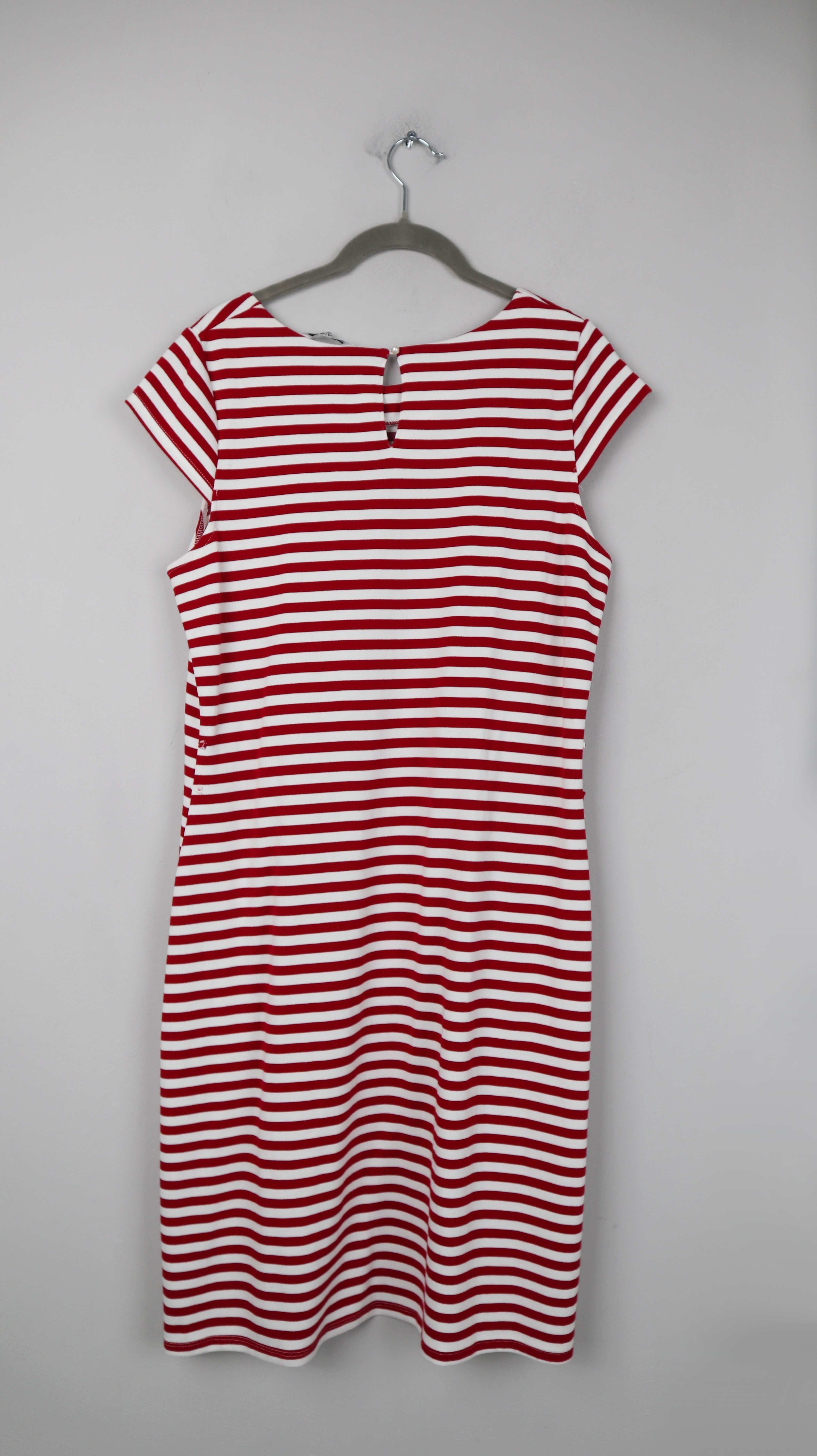 Zabaione Kleid rot weiß gestreift geringelt Midi Midikleid XL