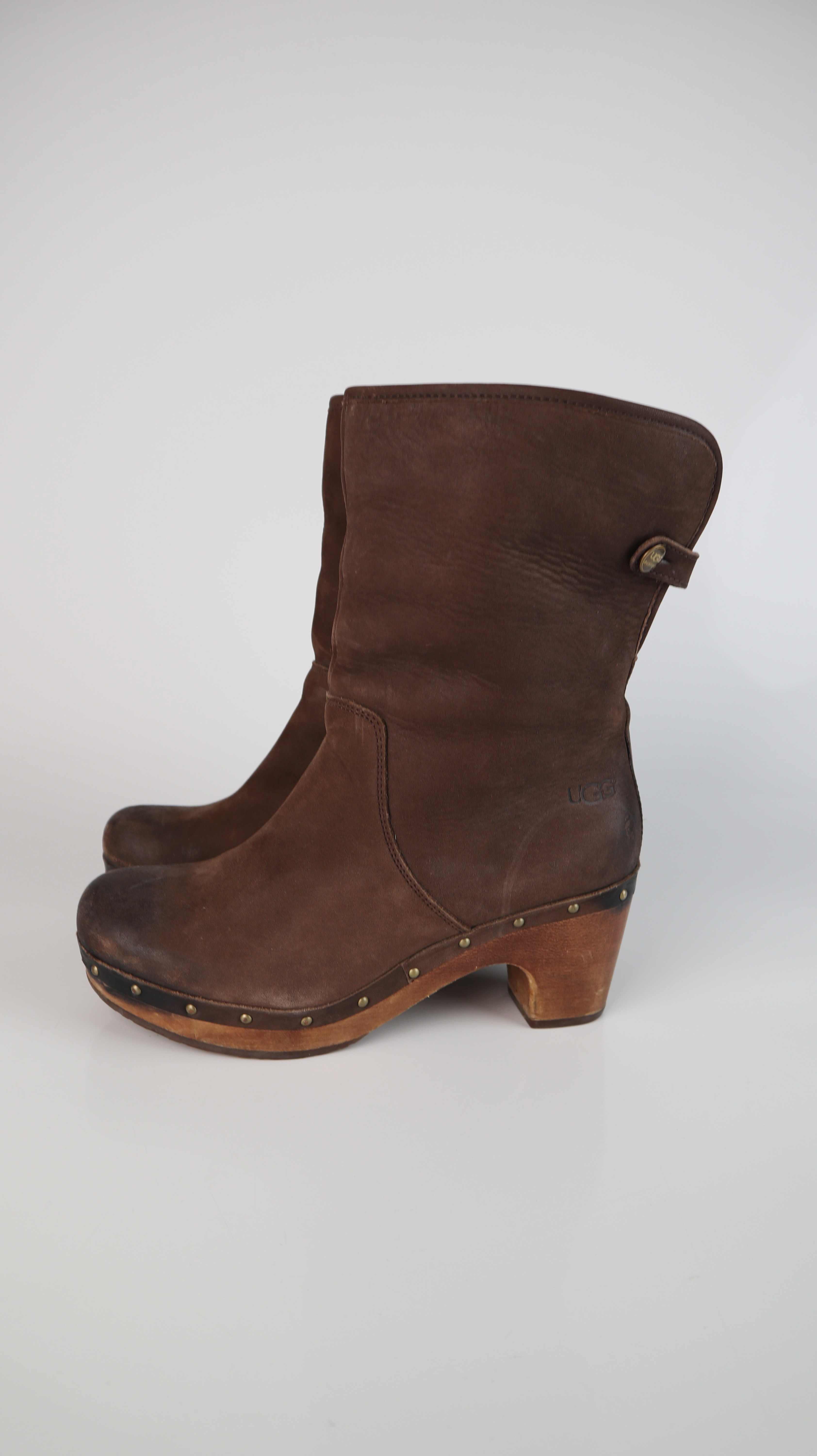 UGG Stiefel Stiefeletten braun 38 gefüttert Lynnea Clog-Stiefel Clogs