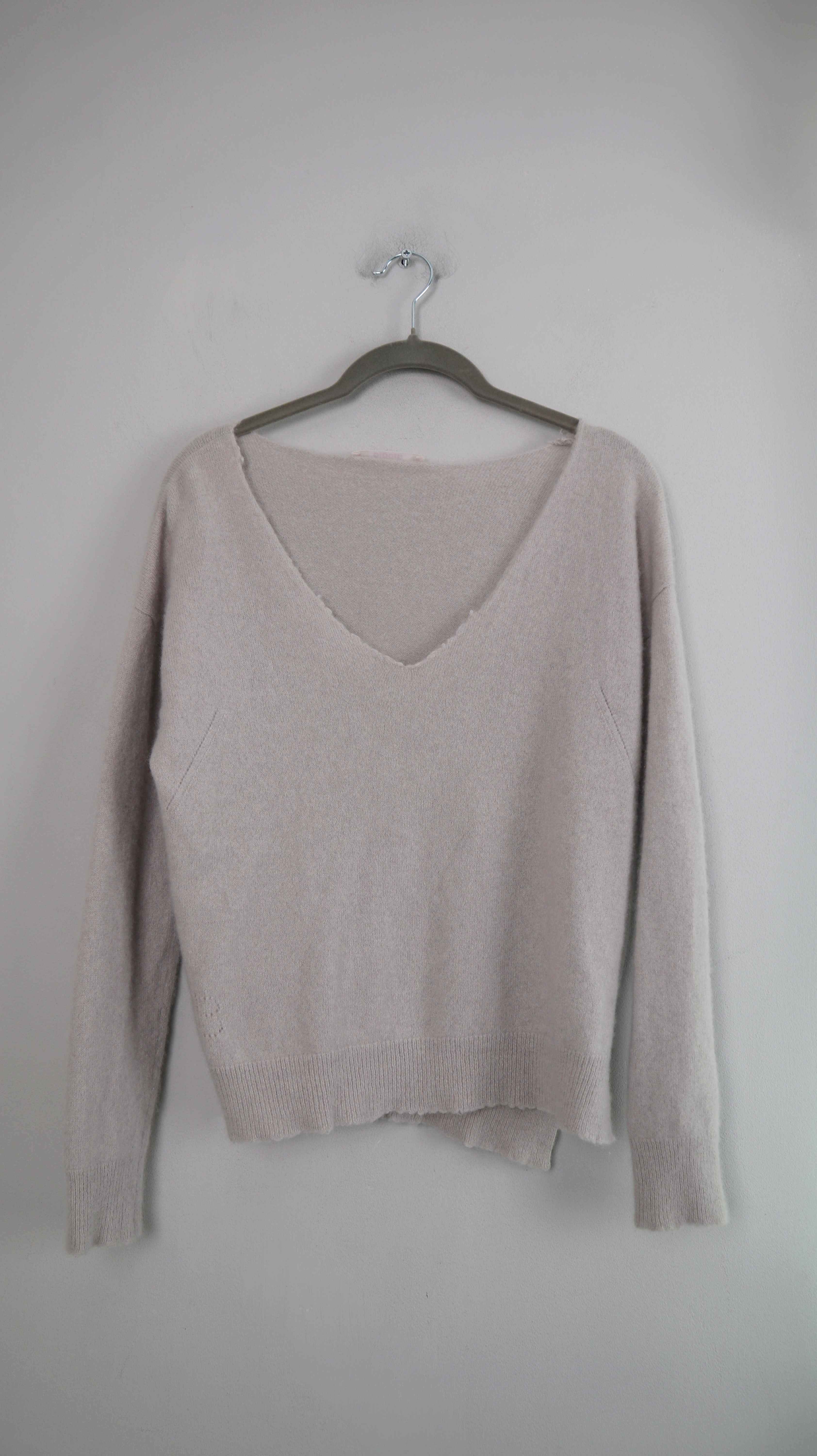 Bloom Pullover Creme Beige 36 S V-Ausschnitt Cashmere Wollpullover