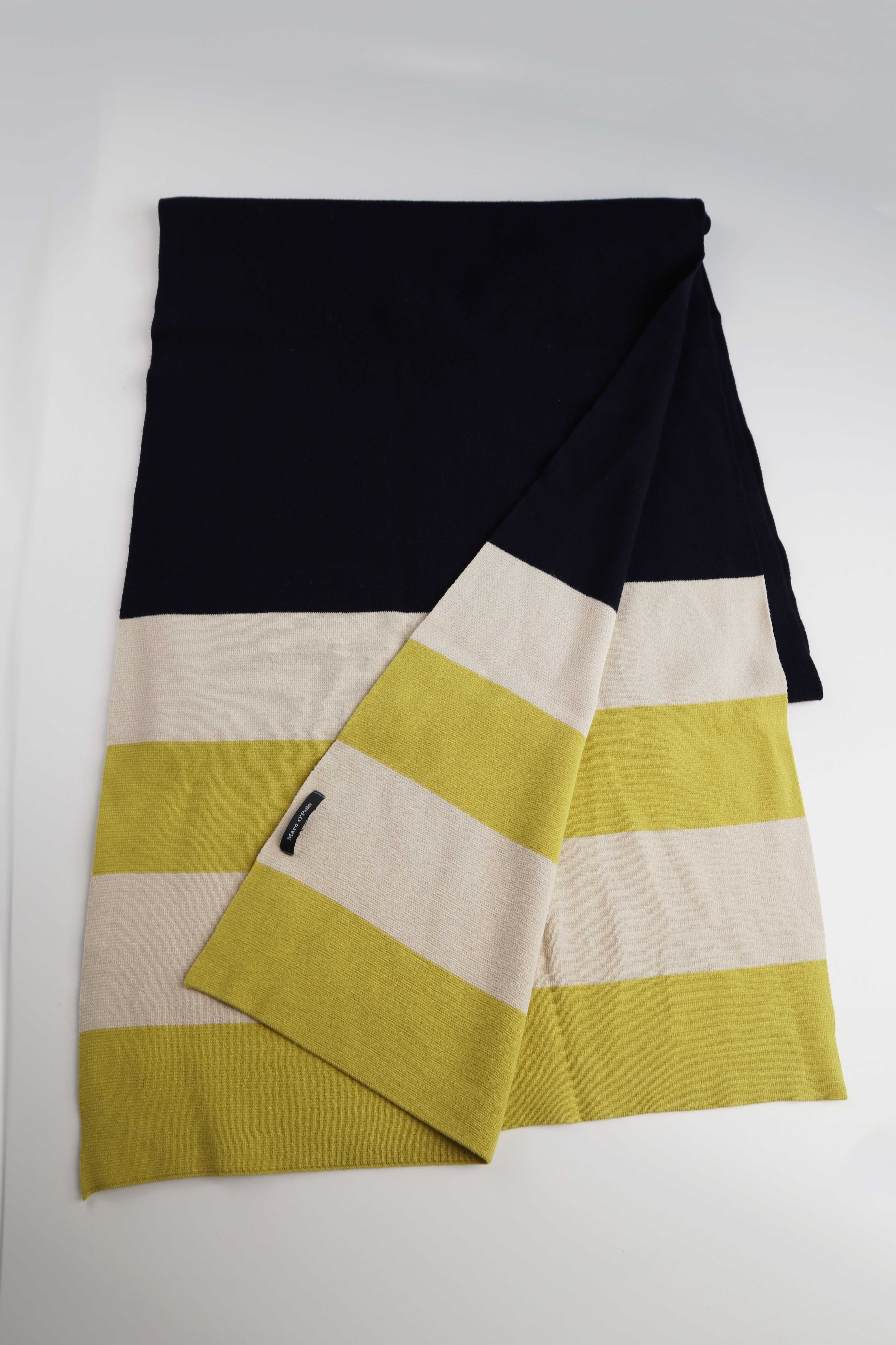 Marc O'Polo Schal Blau Gelb Baumwollschal gestreift Tuch Oversized
