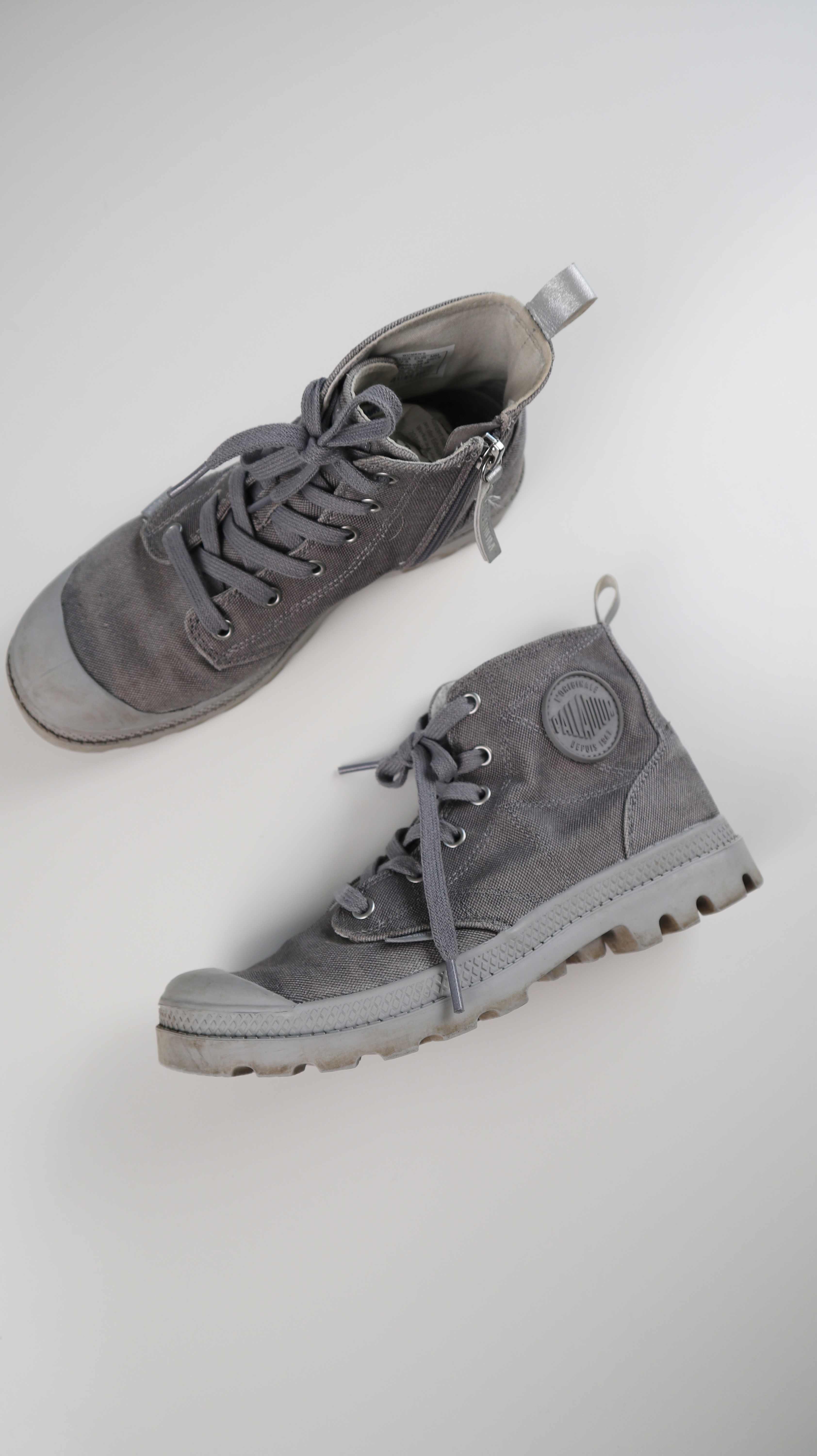 Paladium Schuhe grau 39 Stiefel Outdoorschuhe Hellgrau