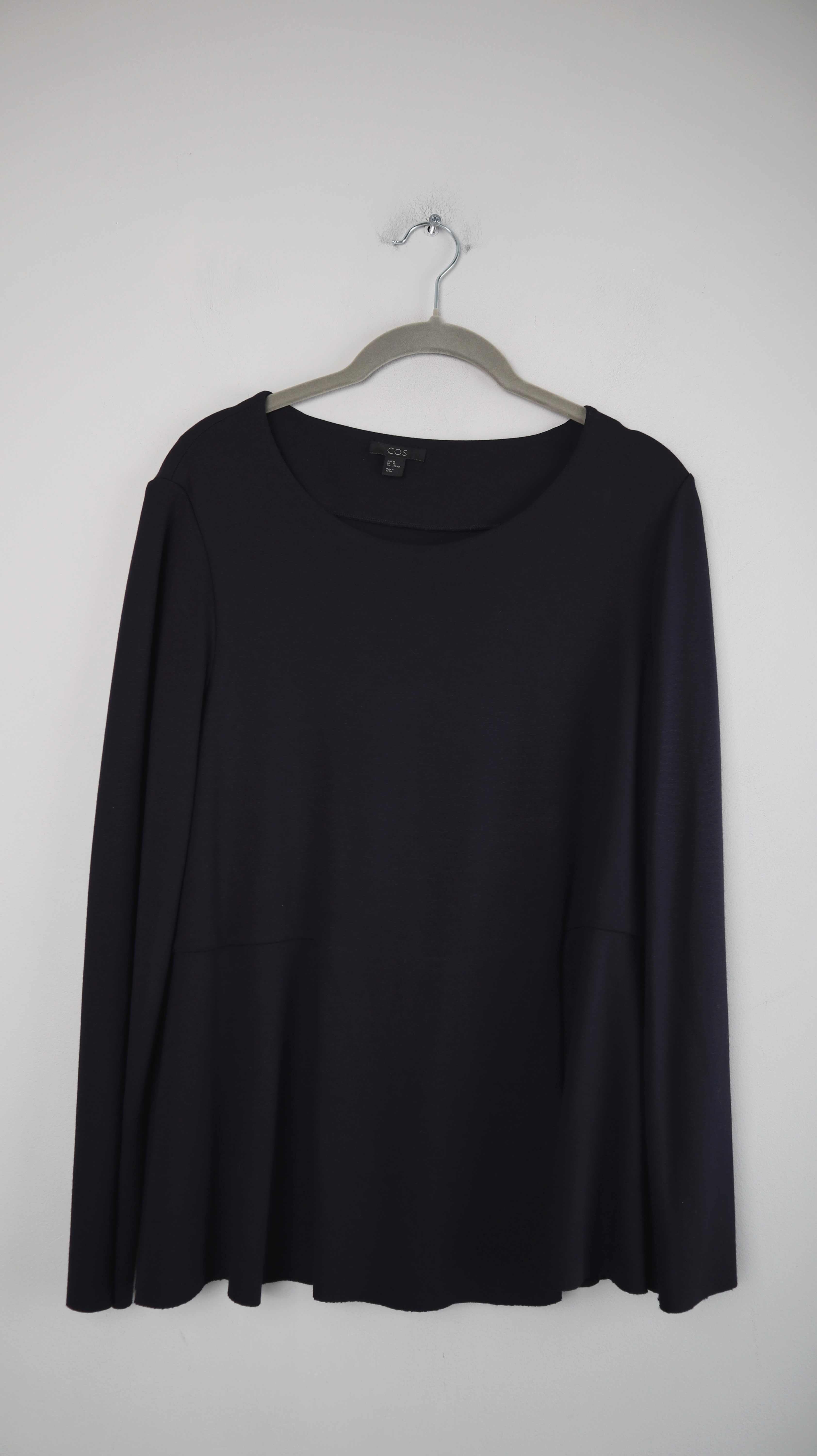 COS Shirt Oberteil Blau dunkelblau 38 M basic Longsleeve