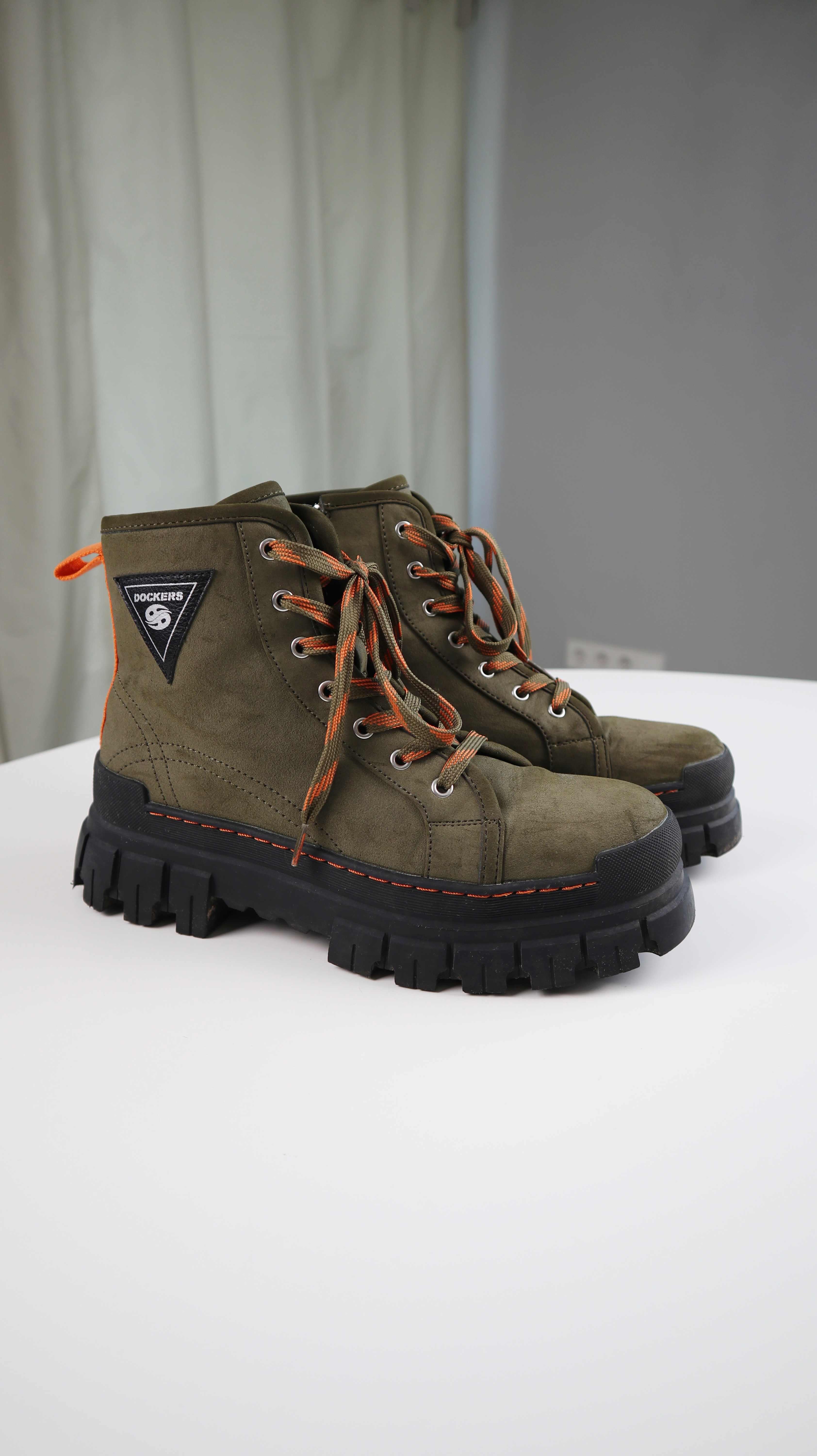 Dockers Stiefel Grün Khaki 39 Schnürschuhe Stiefeletten