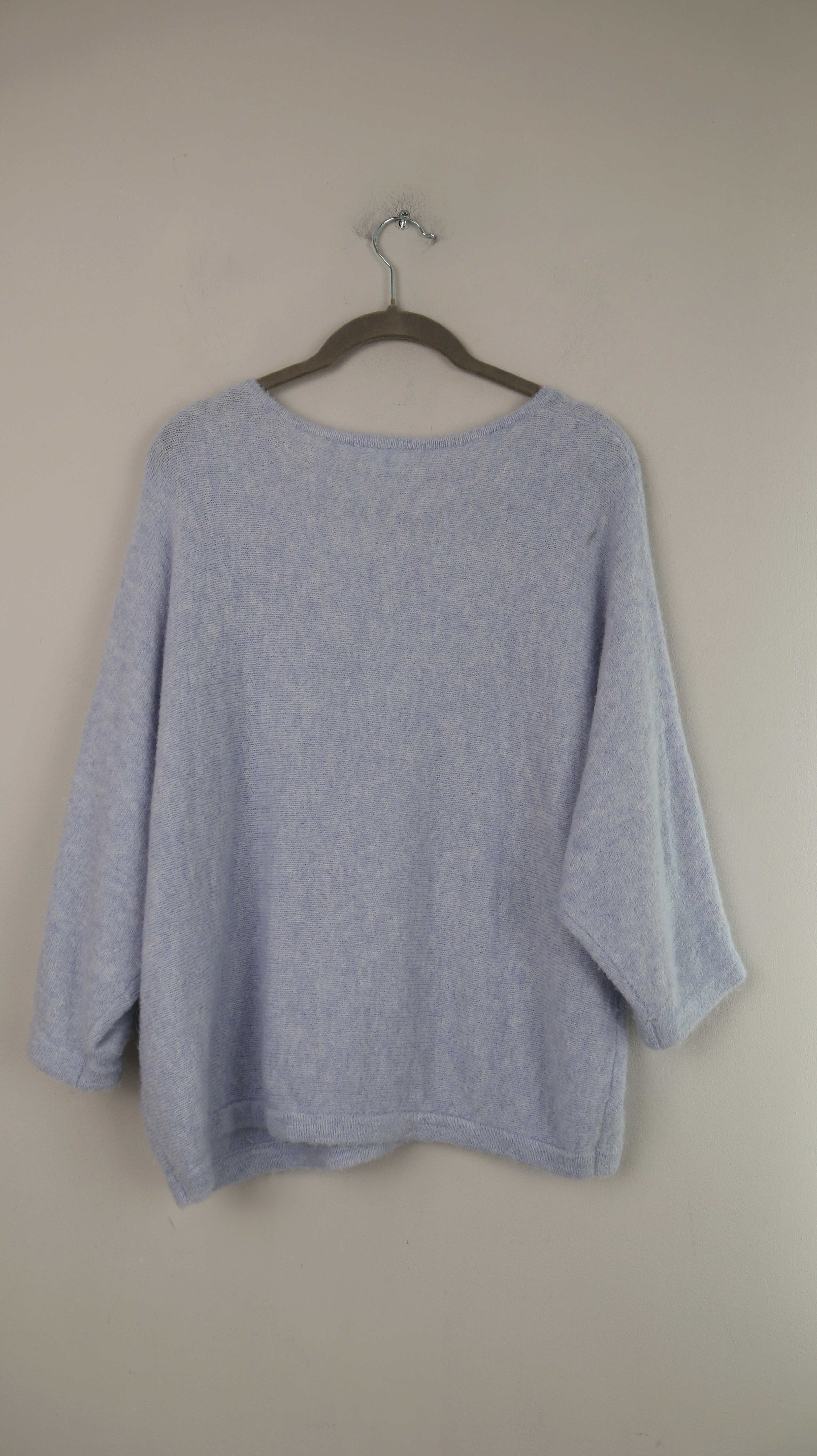 Opus Pullover Blau Hellblau Strickpullover basic einfarbig 38 M