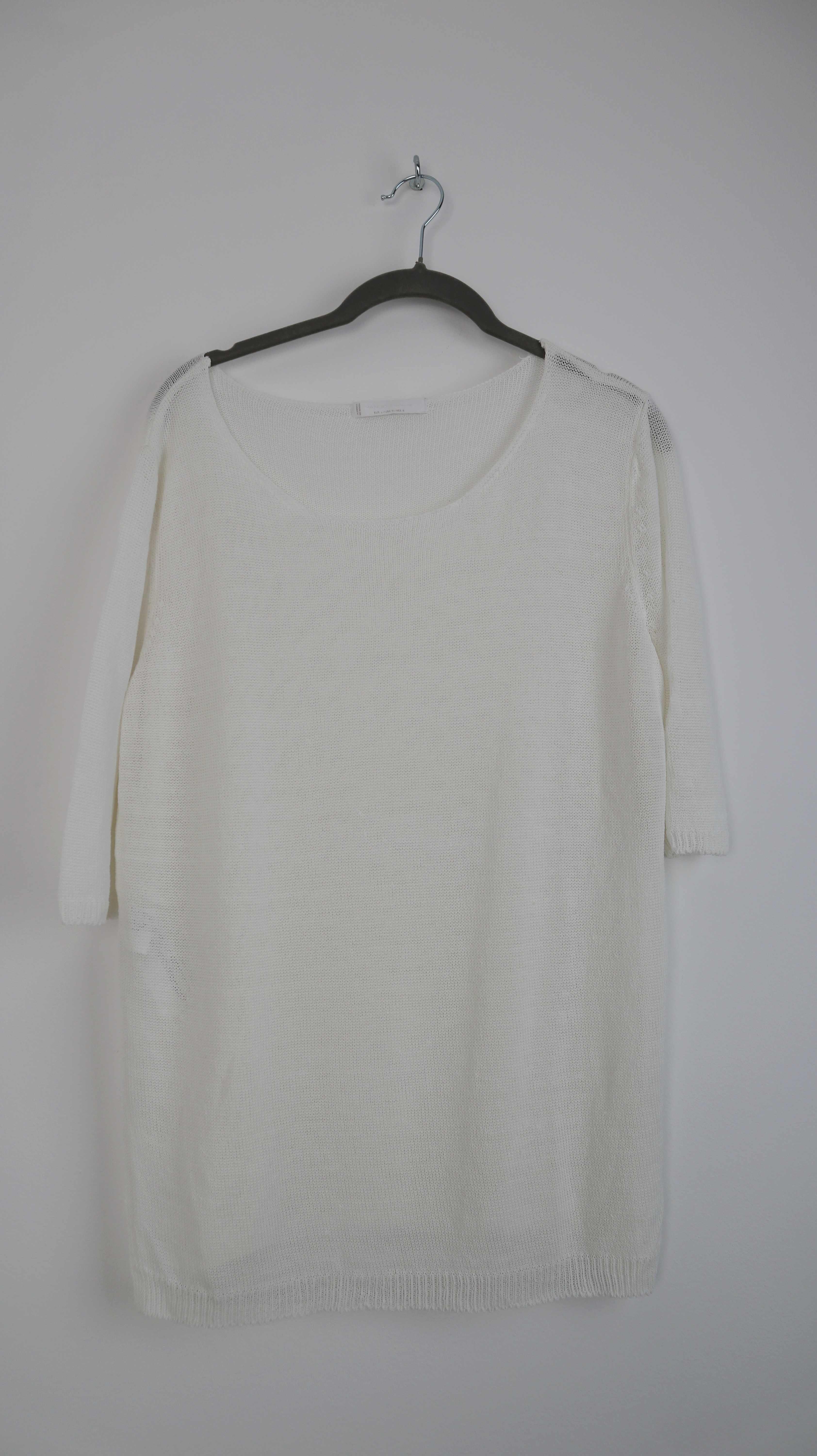 Mango Shirt weiß 40 L Leinen Leinenshirt