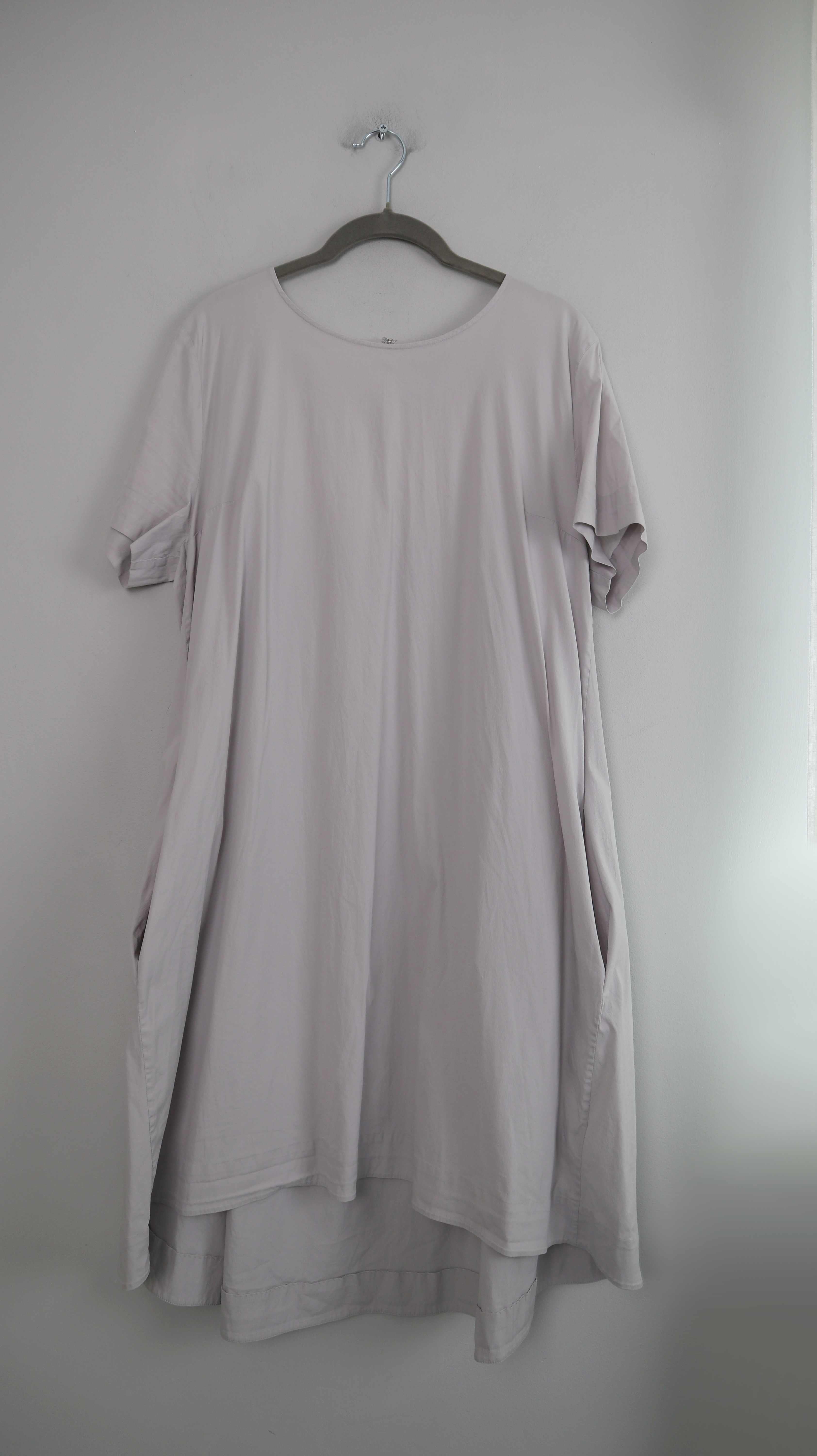 COS Kleid Grau A-Linie 44 minimalist Midikleid Midi Hellgrau basic einfarbig