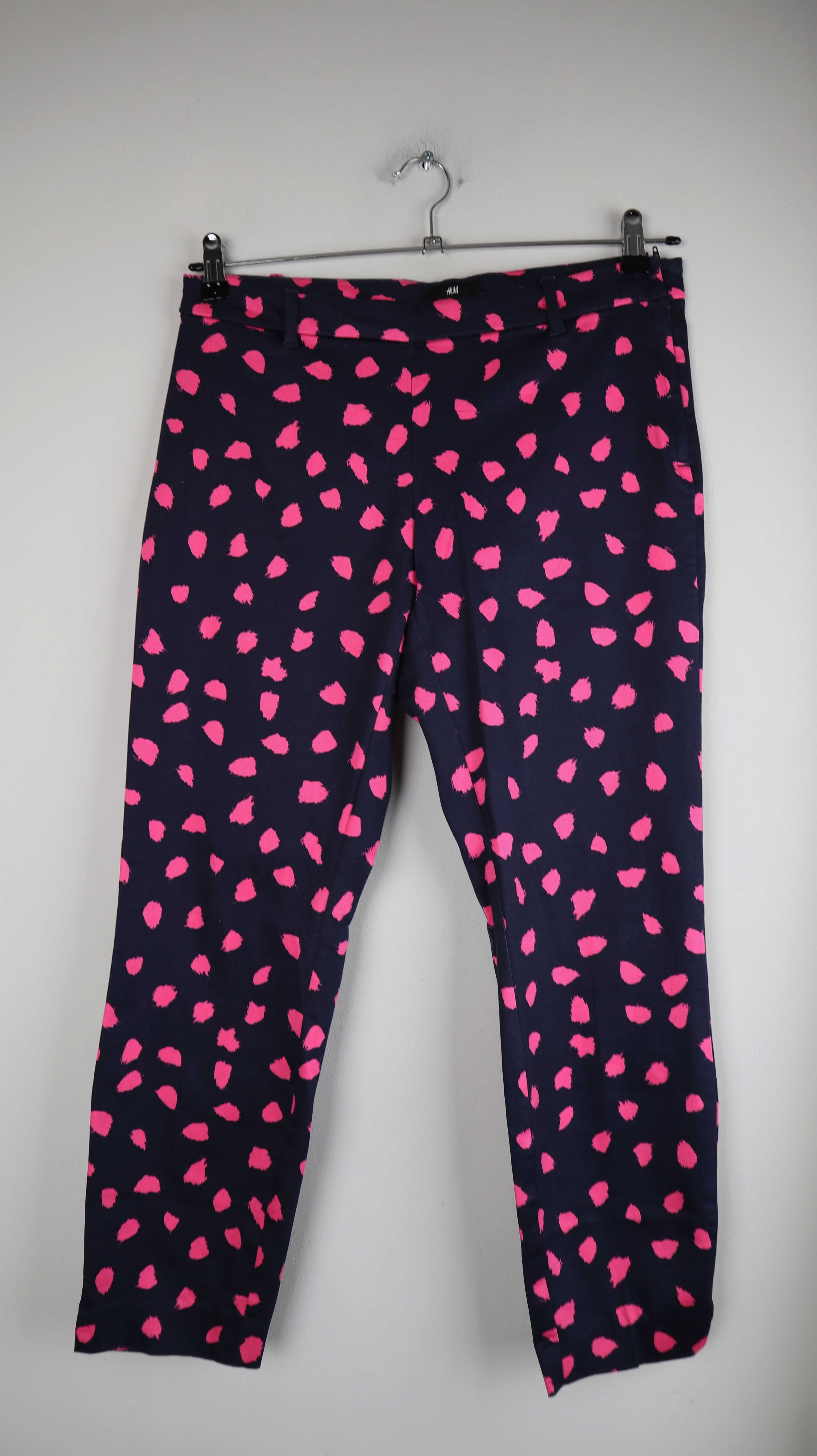 H&M Hose blau pink Chino slim 40 L dunkelblau mid waist