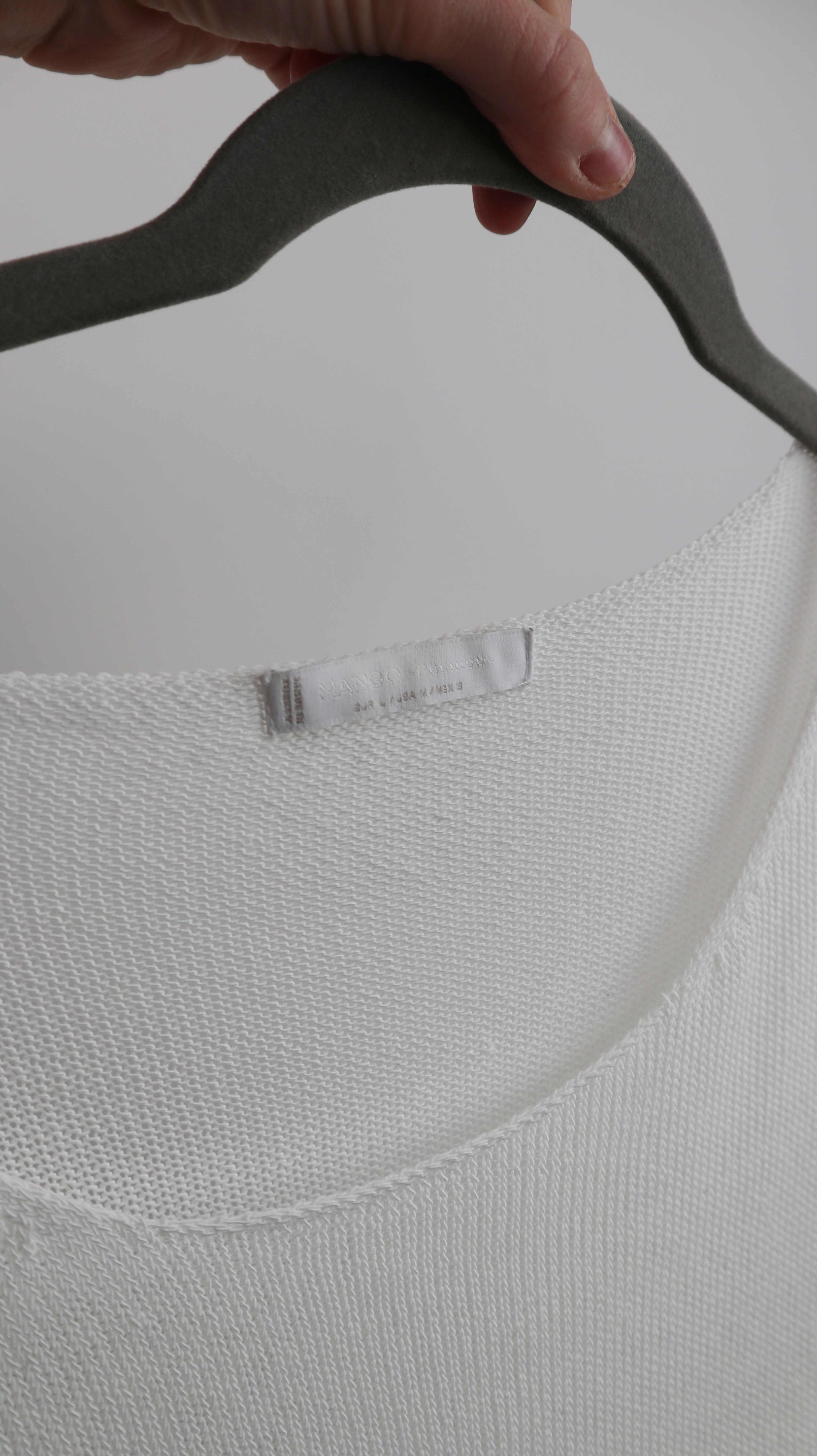 Mango Shirt weiß 40 L Leinen Leinenshirt