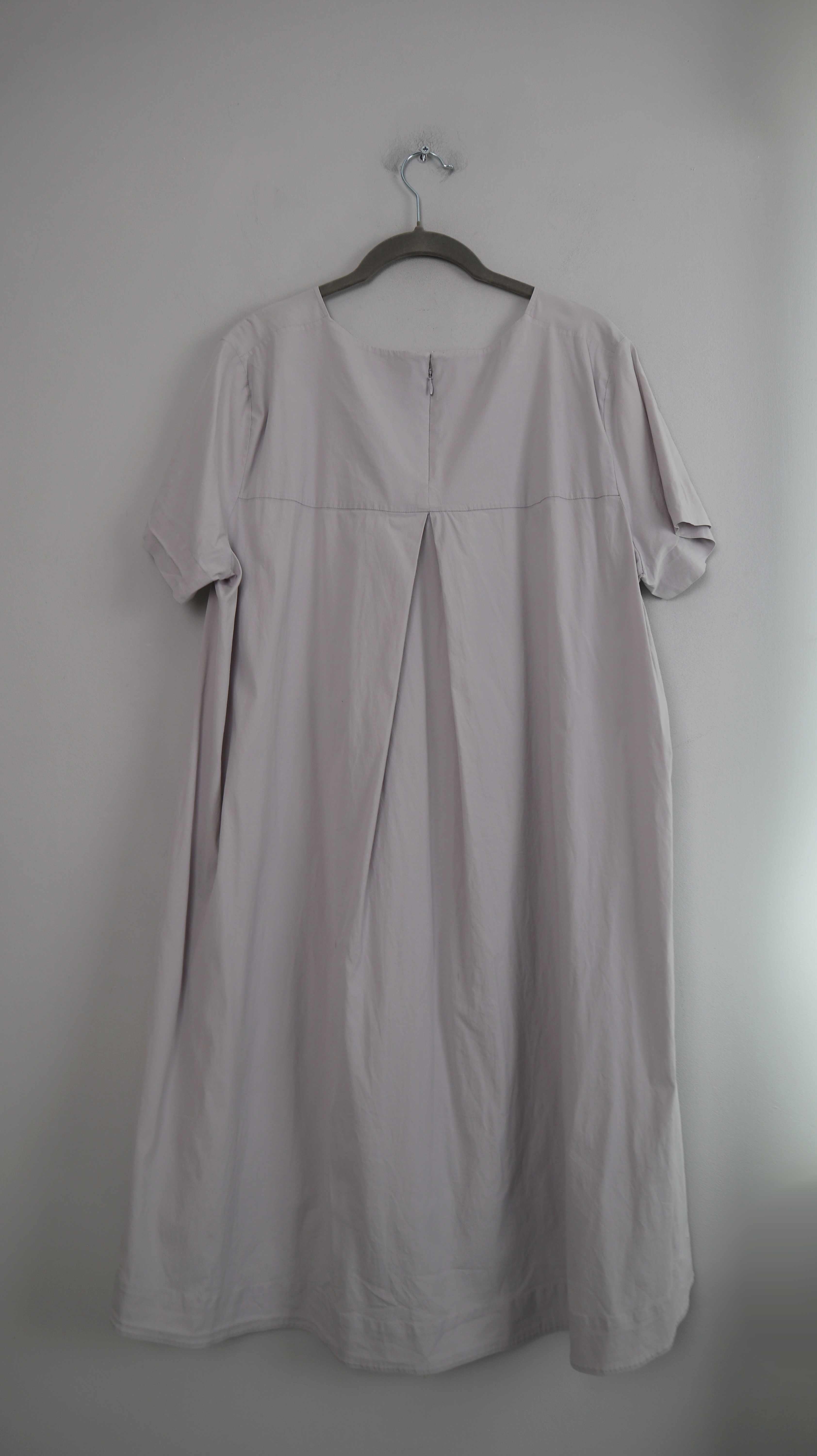 COS Kleid Grau A-Linie 44 minimalist Midikleid Midi Hellgrau basic einfarbig