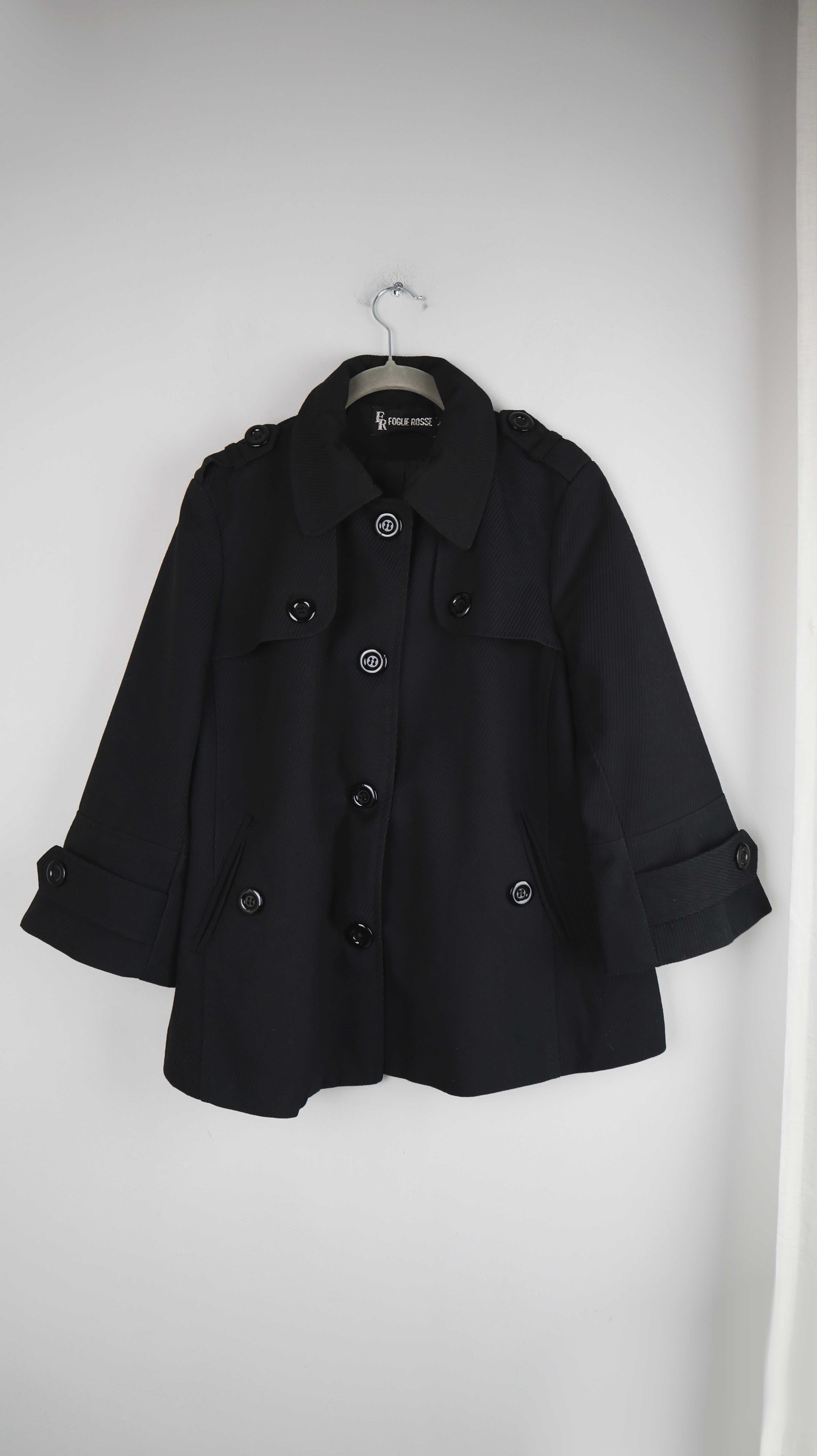 Foglie Rosse Jacke schwarz 38 M Caban Cabanjacke Cabanmantel französisch