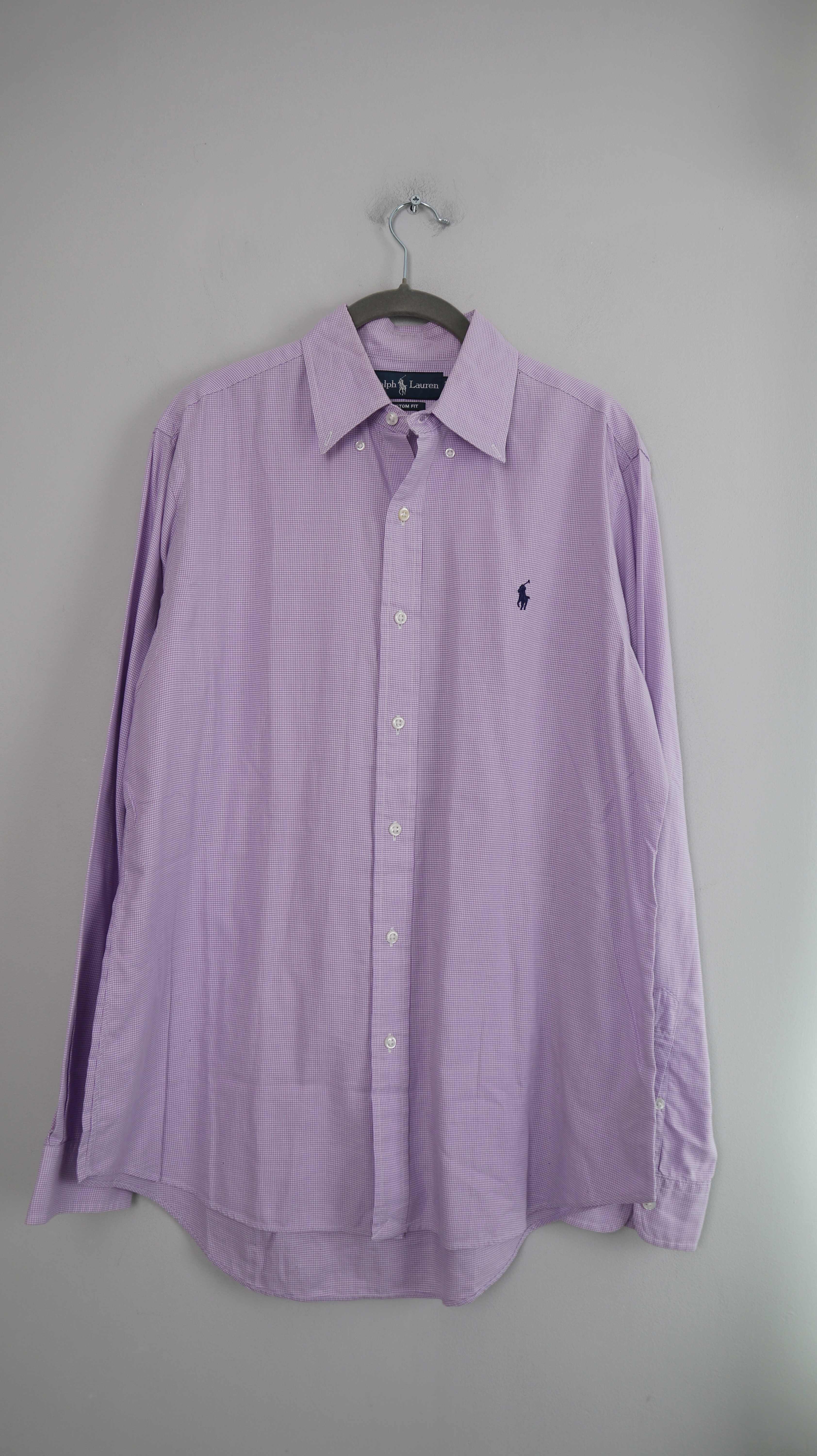 Ralph Lauren Hemd Shirt Oberteil Lila kariert 15 1/2 39 custom fit Flieder