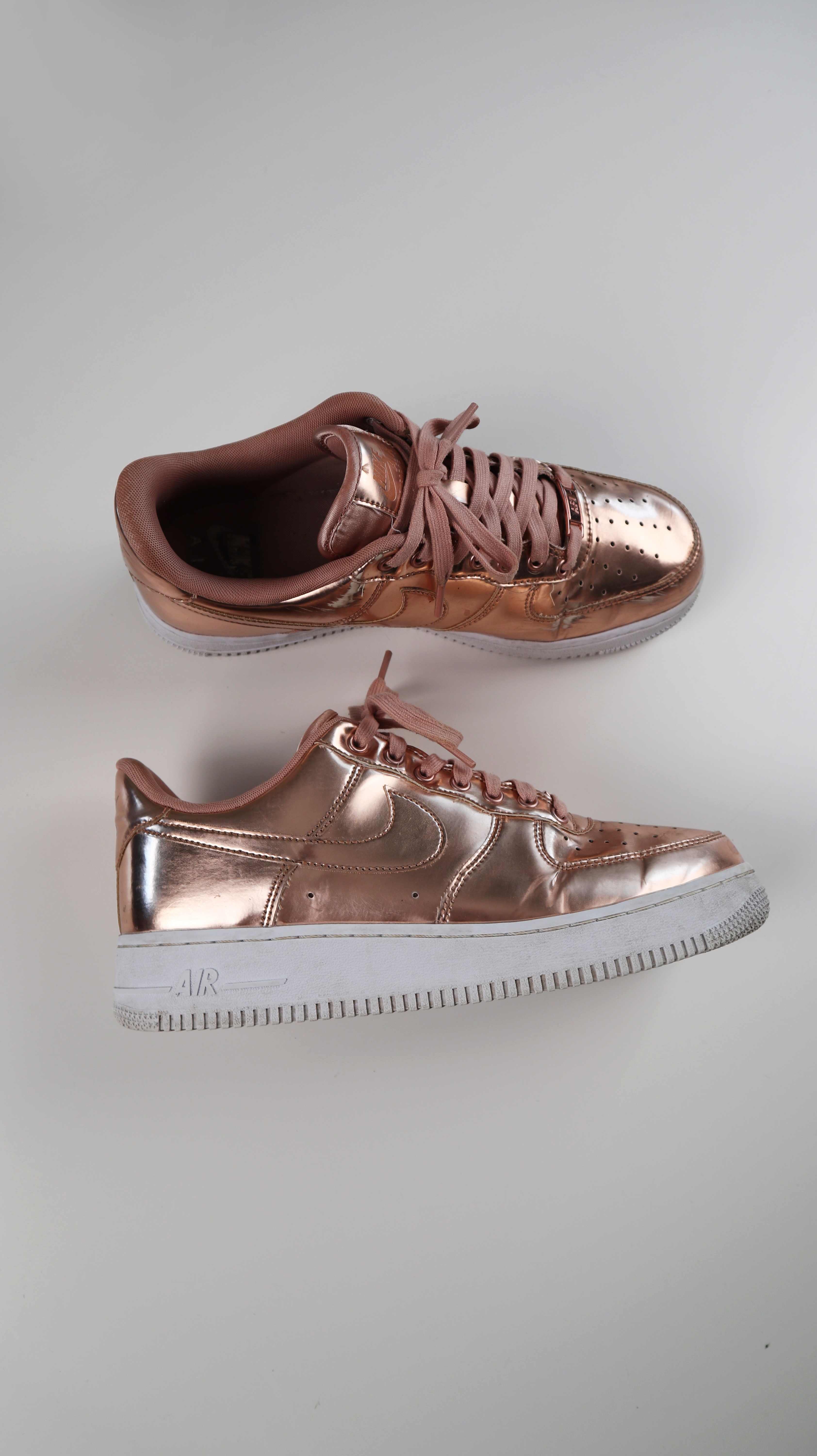 Nike Air Force one 41 rosegold Kuper Rosa Metallic Sneaker Turnschuhe