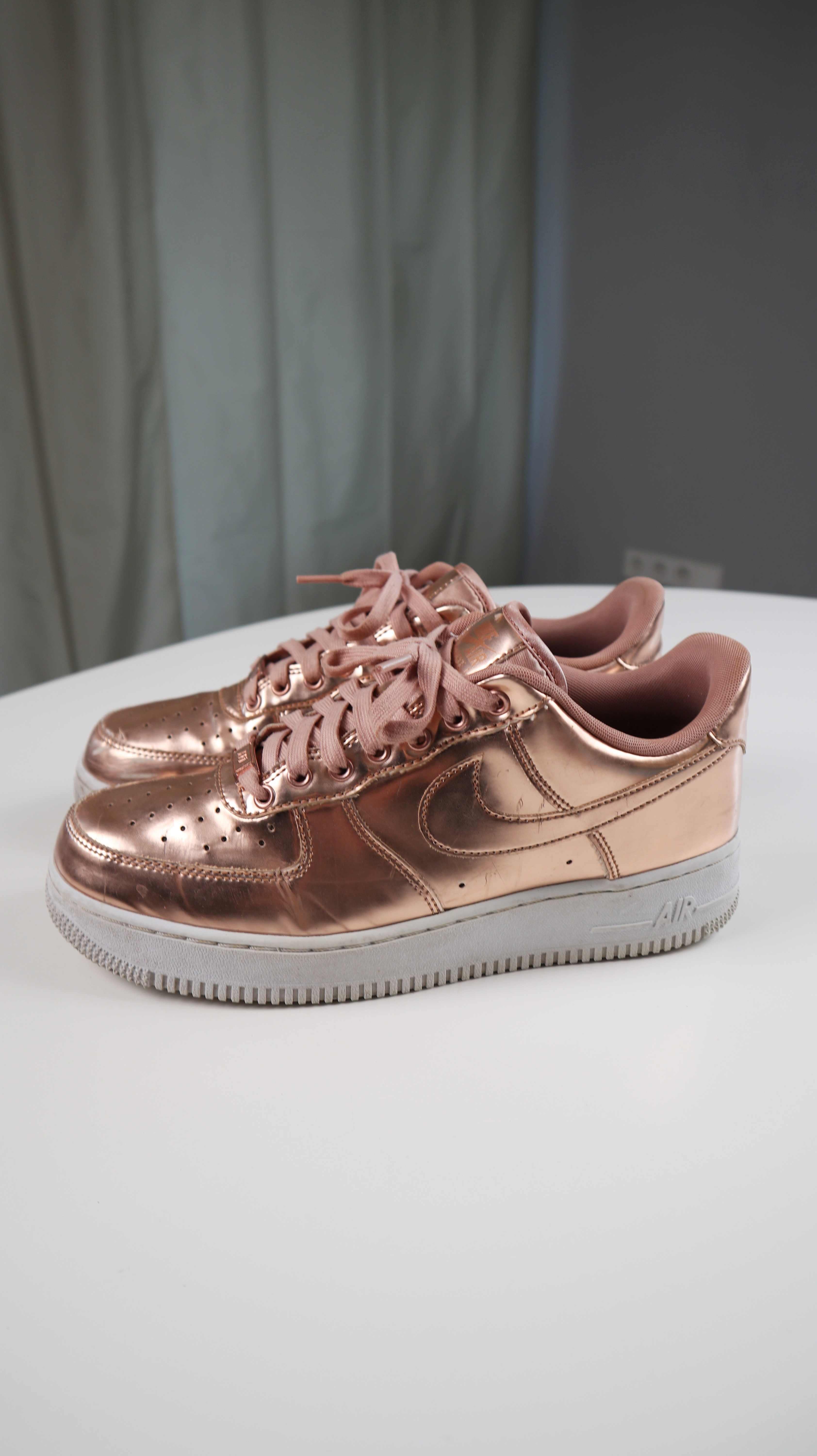 Nike Air Force one 41 rosegold Kuper Rosa Metallic Sneaker Turnschuhe