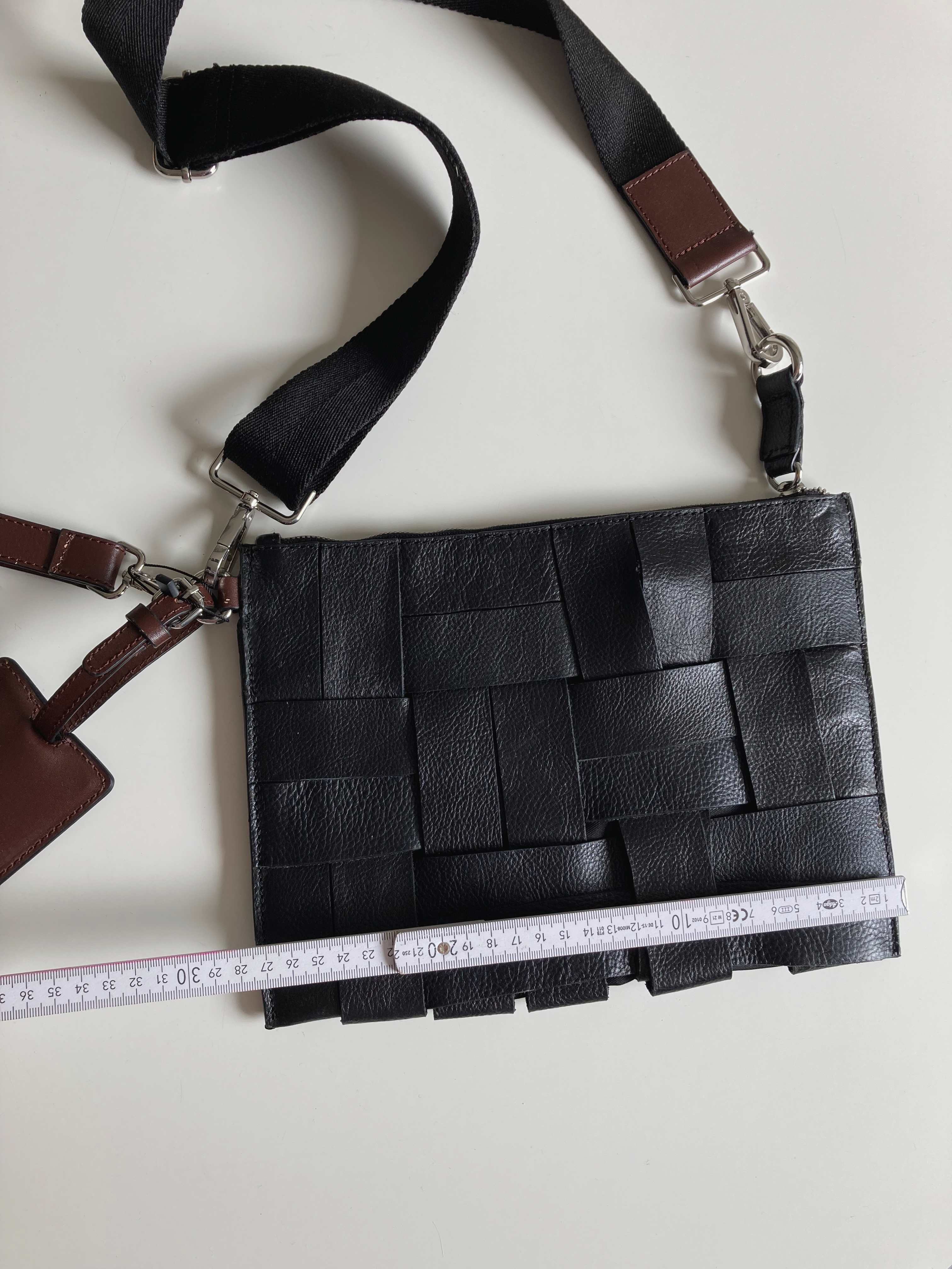 Zara Tasche Ledertasche Umhängetasche Neu schwarz Midiback Crossbag