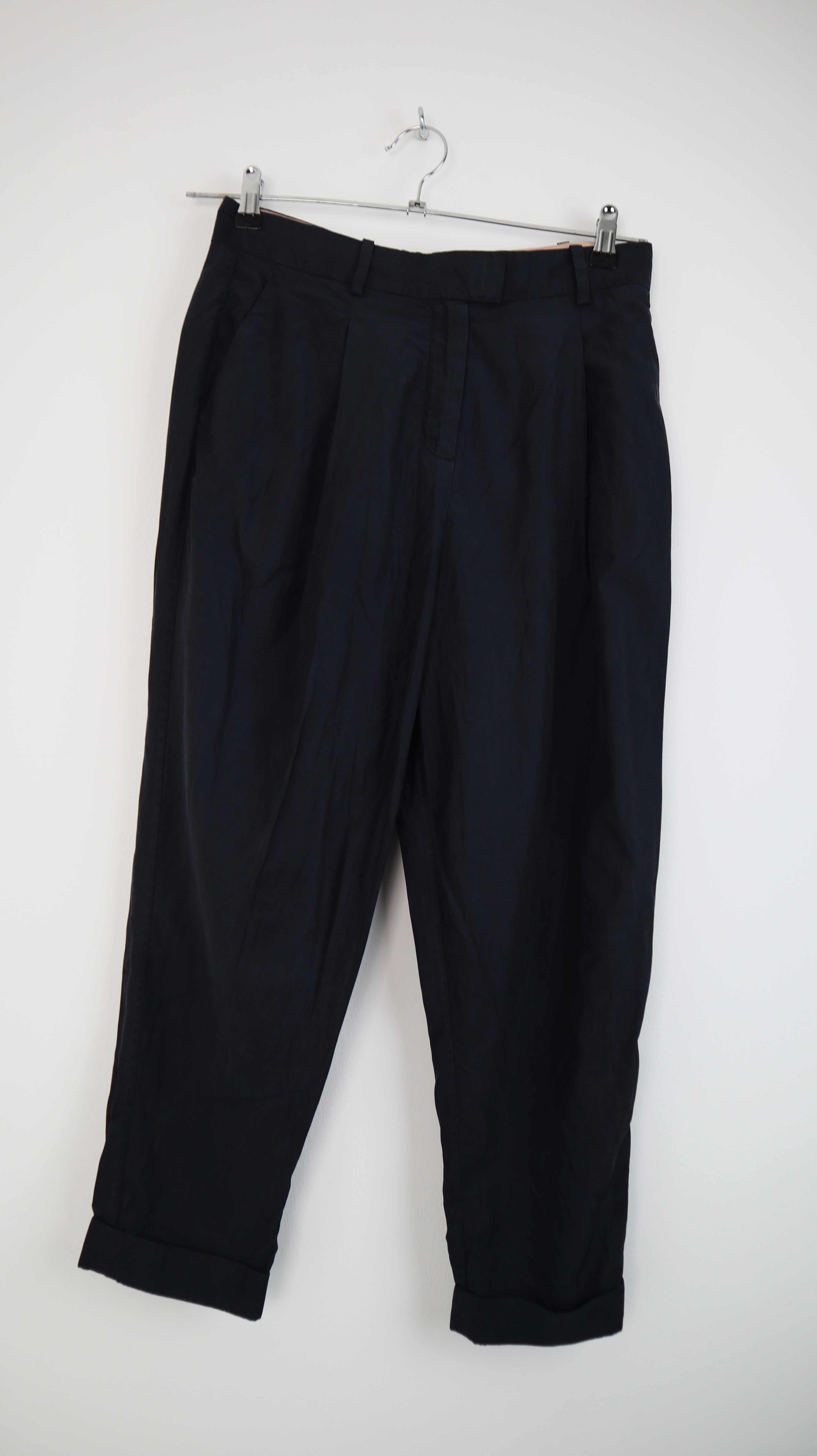 COS Hose Blau Cupro 34 dunkelblau 3/4 Länge Sommerhose