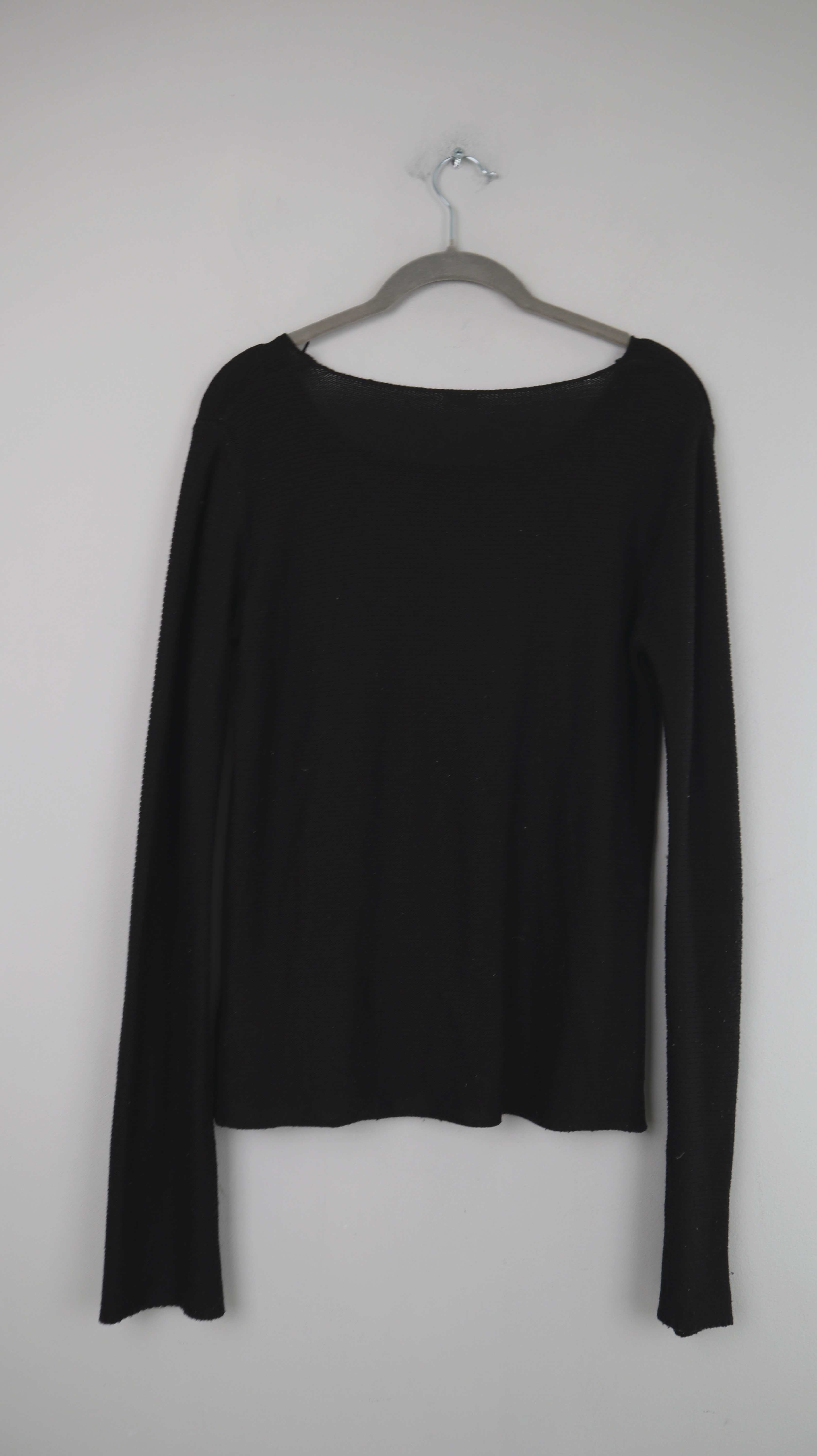Monki Pullover schwarz 36 S basic einfarbig Longsleeve Tura Knitted