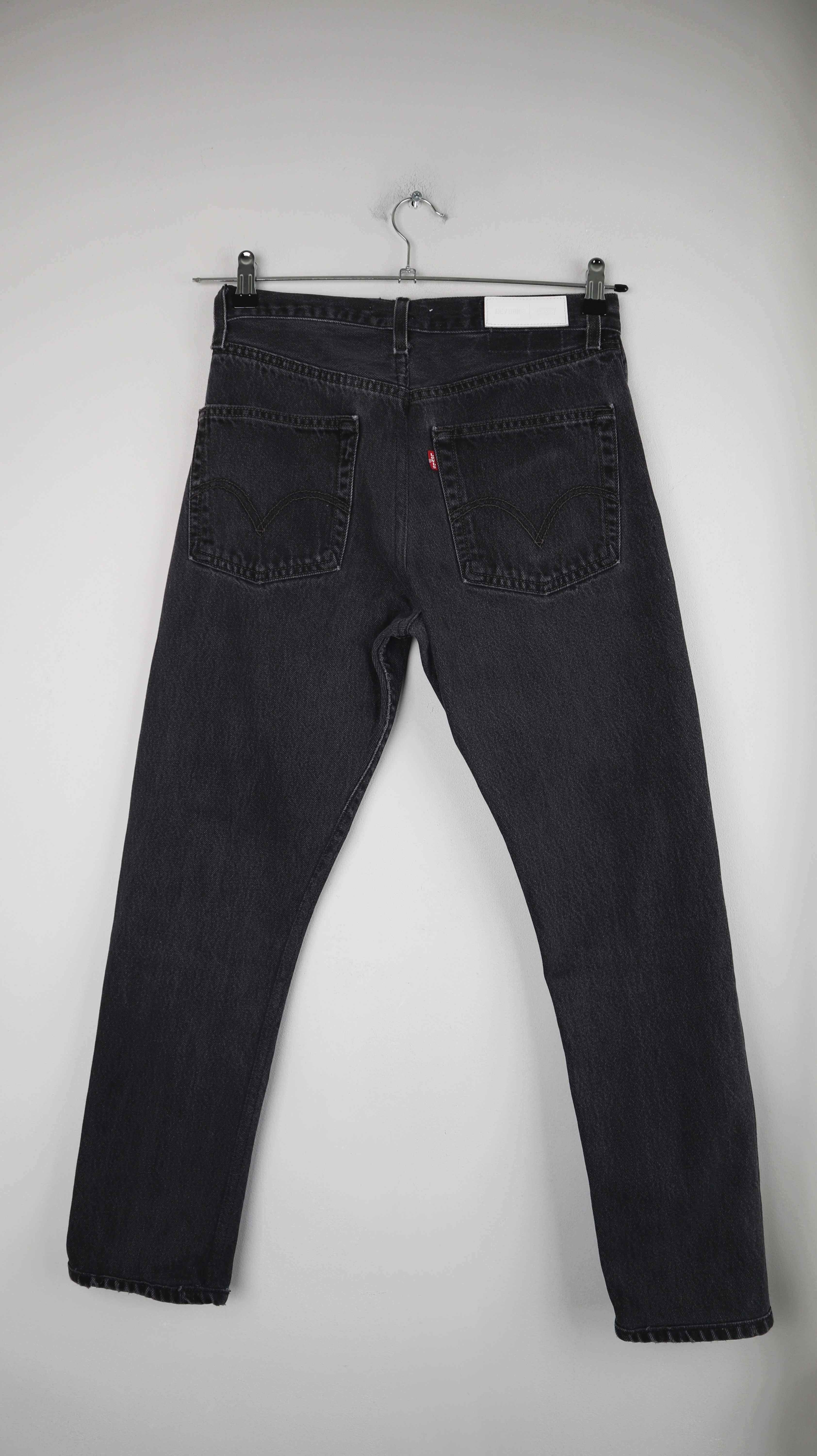 Levis Re/Done Grau 26 straight Jeans used washed 36 S Dunkelgrau ripped