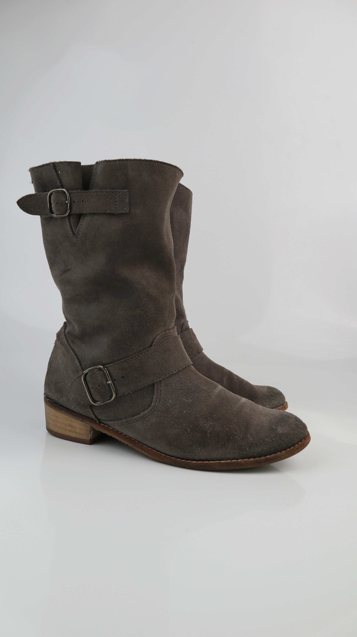 Jonny's Stiefeletten Stiefel 42 grau Wildlederstiefel Lederstiefel
