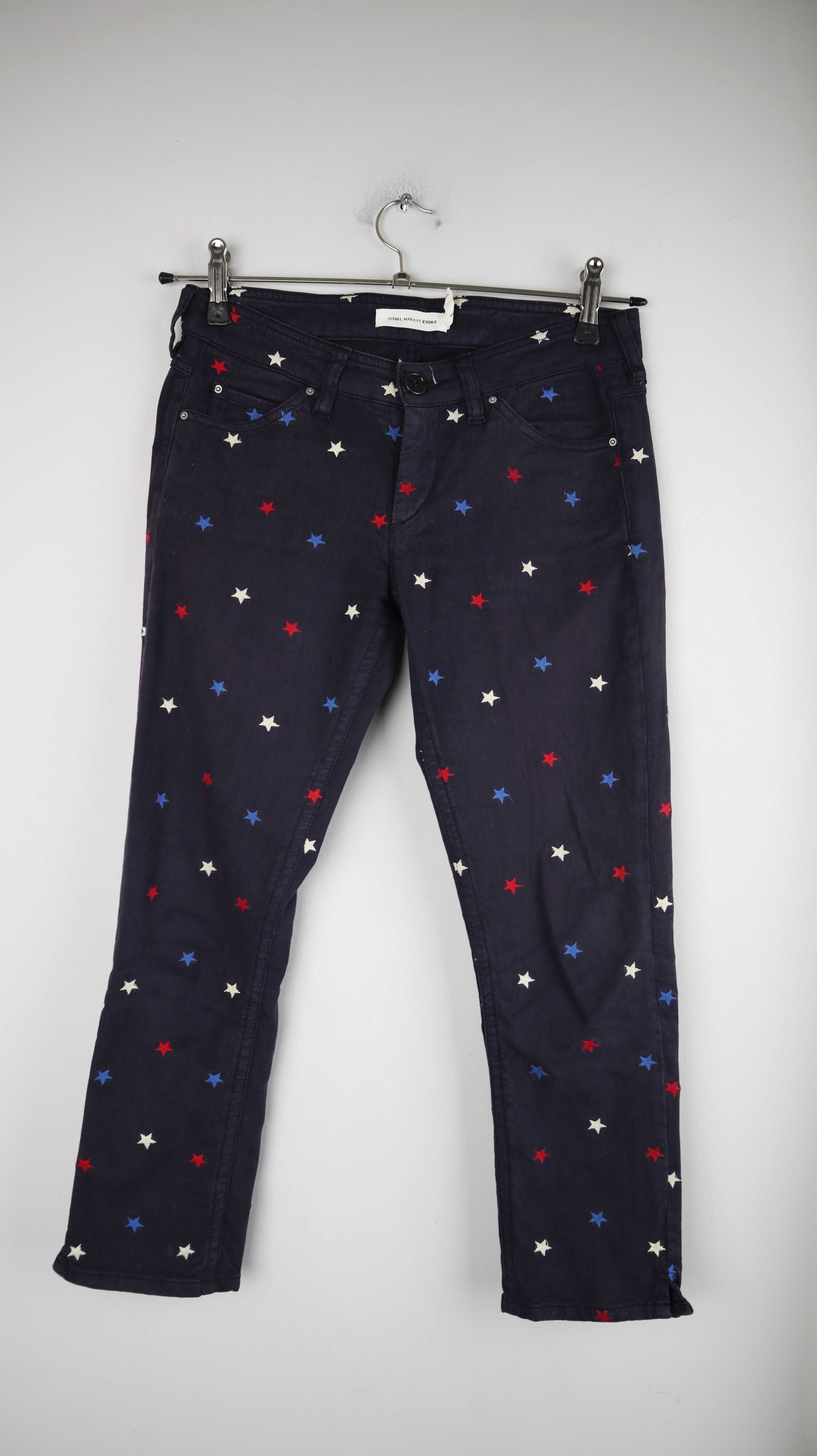 Isabel Marant Etoile Hose Blau slim 38 M Sterne Röhrenhose