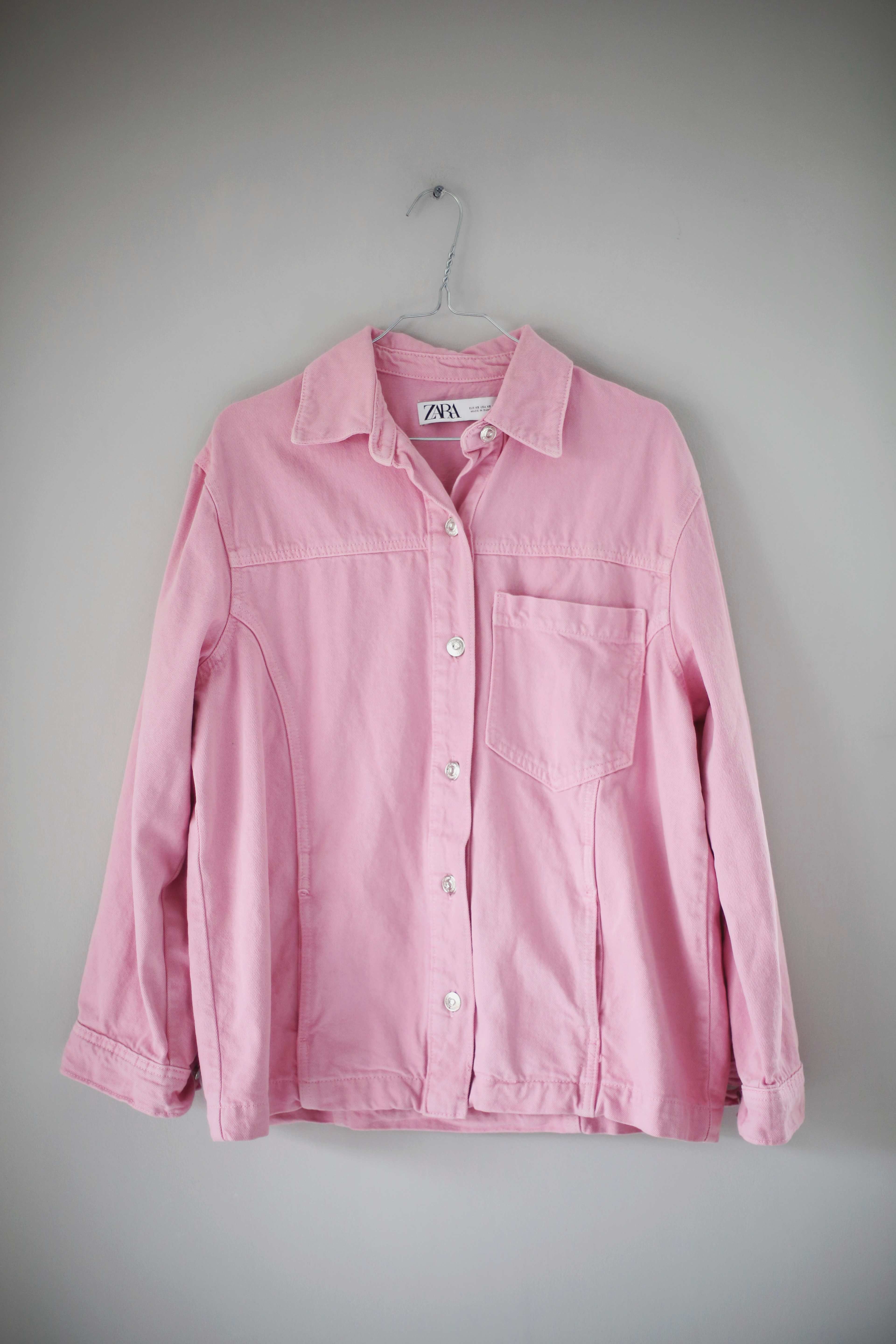 Zara Jacke rosa basic pink Jeansjacke XS Hemd Hemdjacke