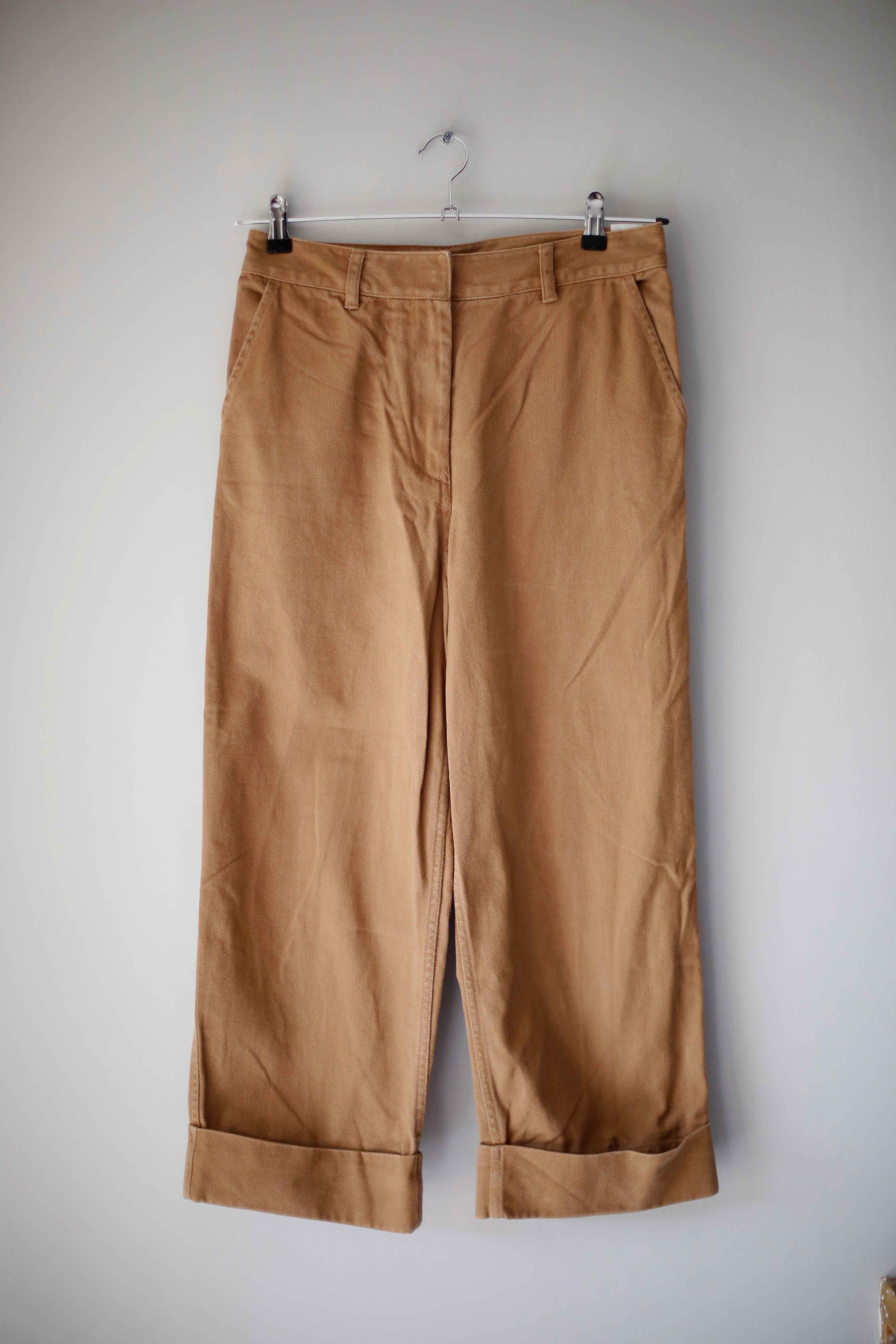 Weekday Hose Braun Chino 38 M kurz cropped knöchellang