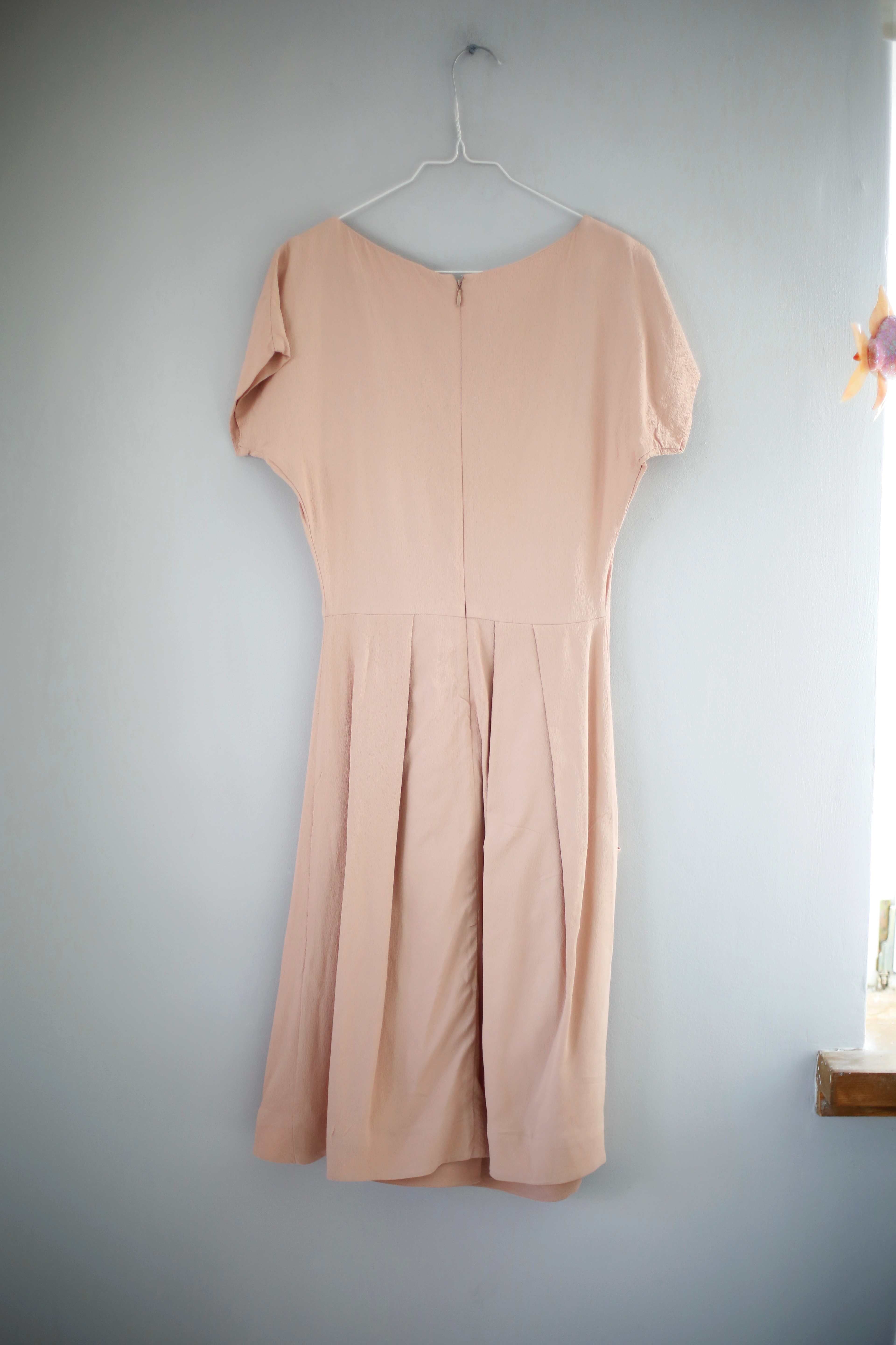 COS Kleid Rosa basic Midi Midikleid 34 XS Rose Pastell