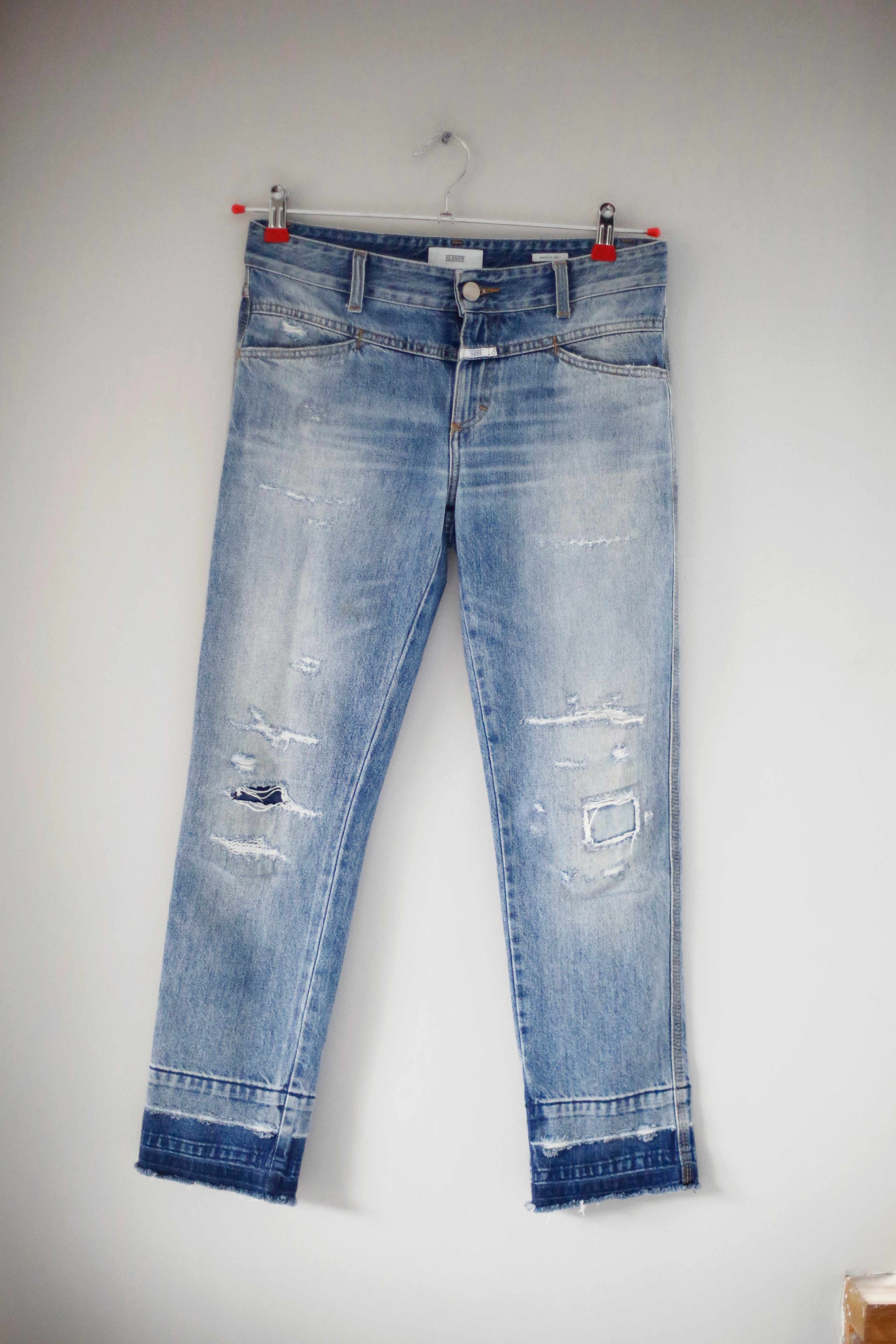 Closed Jeans 25 ripped Pedal Queen Mid waist blau denim blue