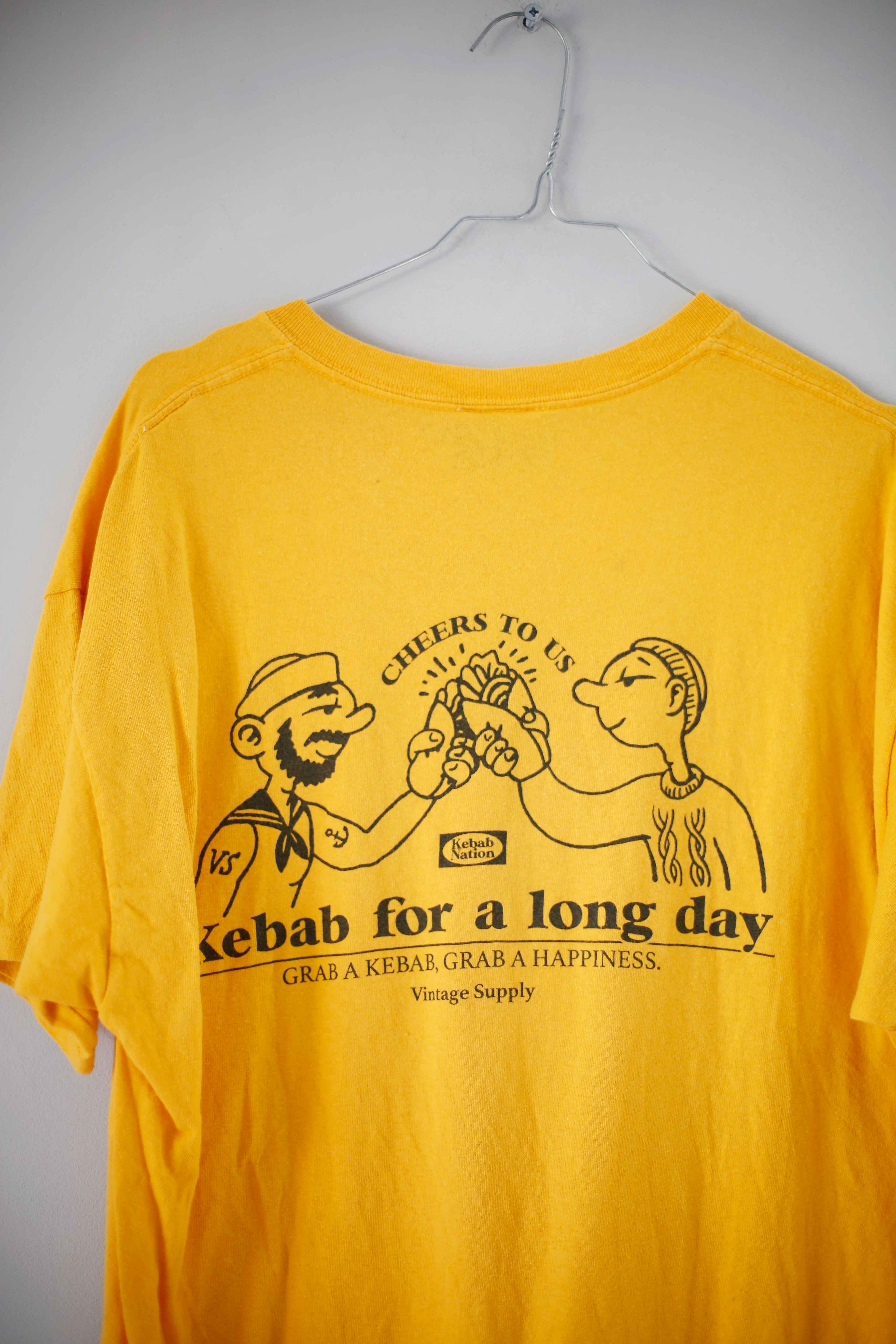 Vintage Supply Shirt Gelb Kebap for a long day basic M L Sonnengelb