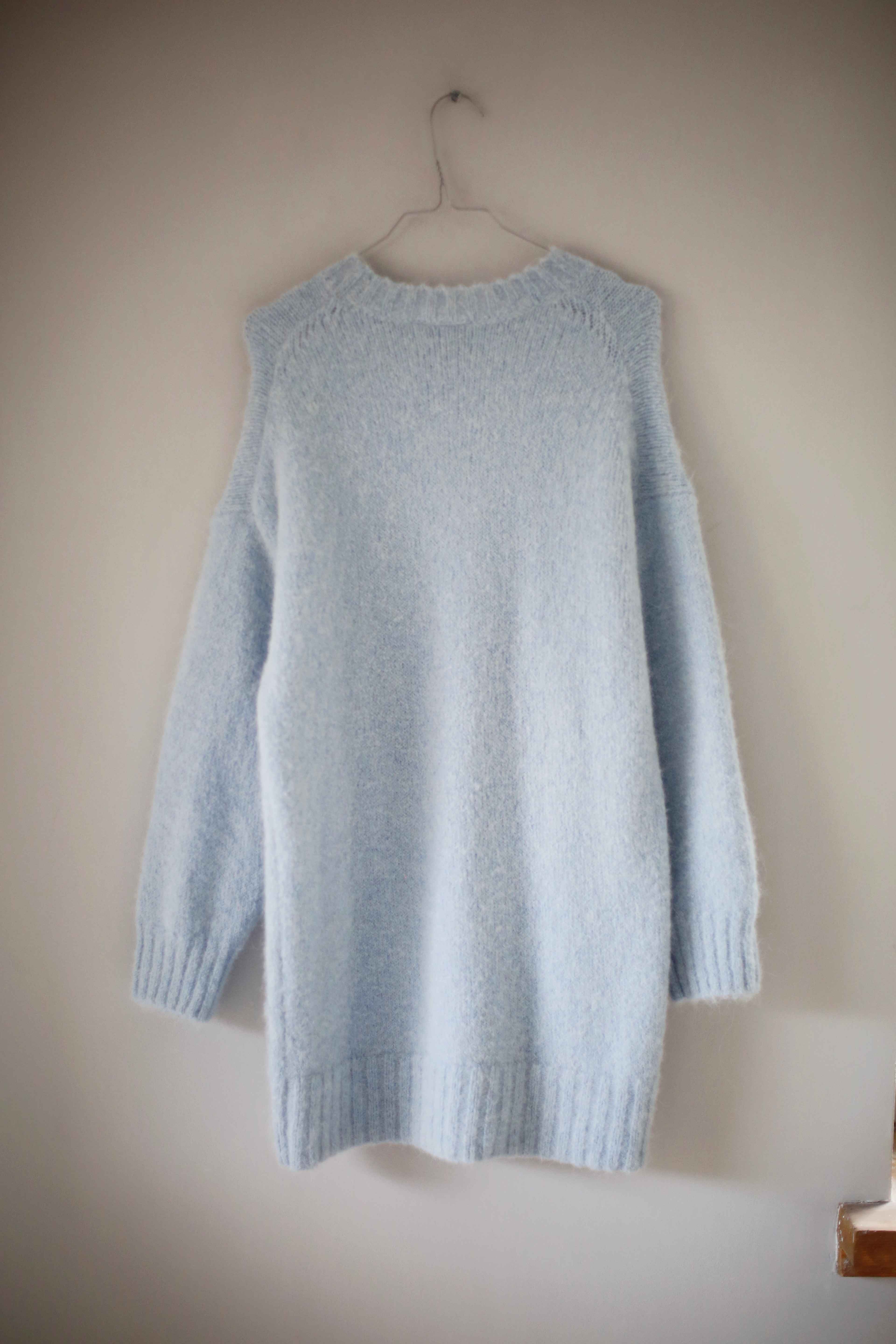 Weekday Pullover Strickpullover Blau 36 S Alpaka Oversized Hellblau Sweater