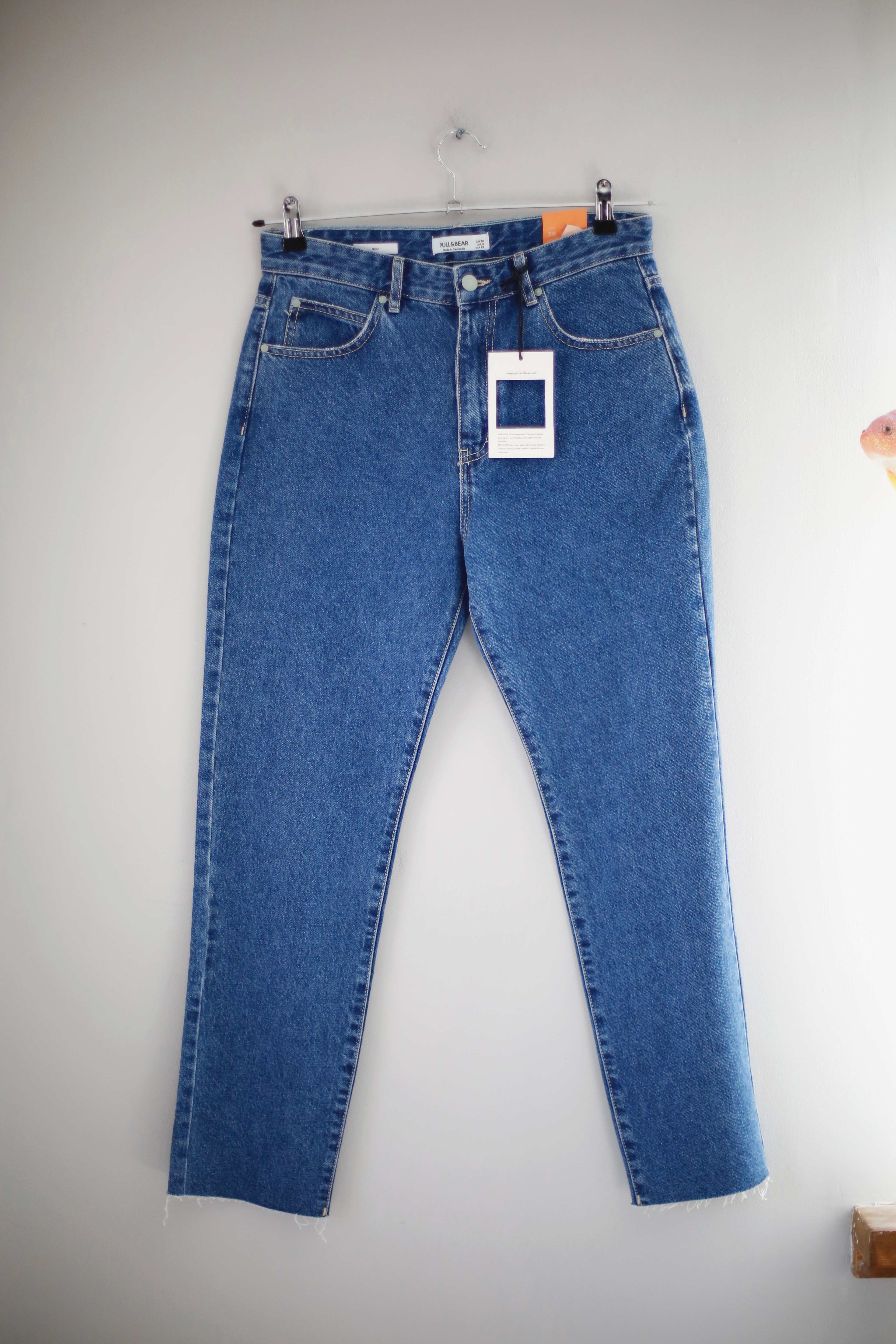 Pull & Bear Jeans Hose neu Mom 38 M Jeanshose denim blue blau