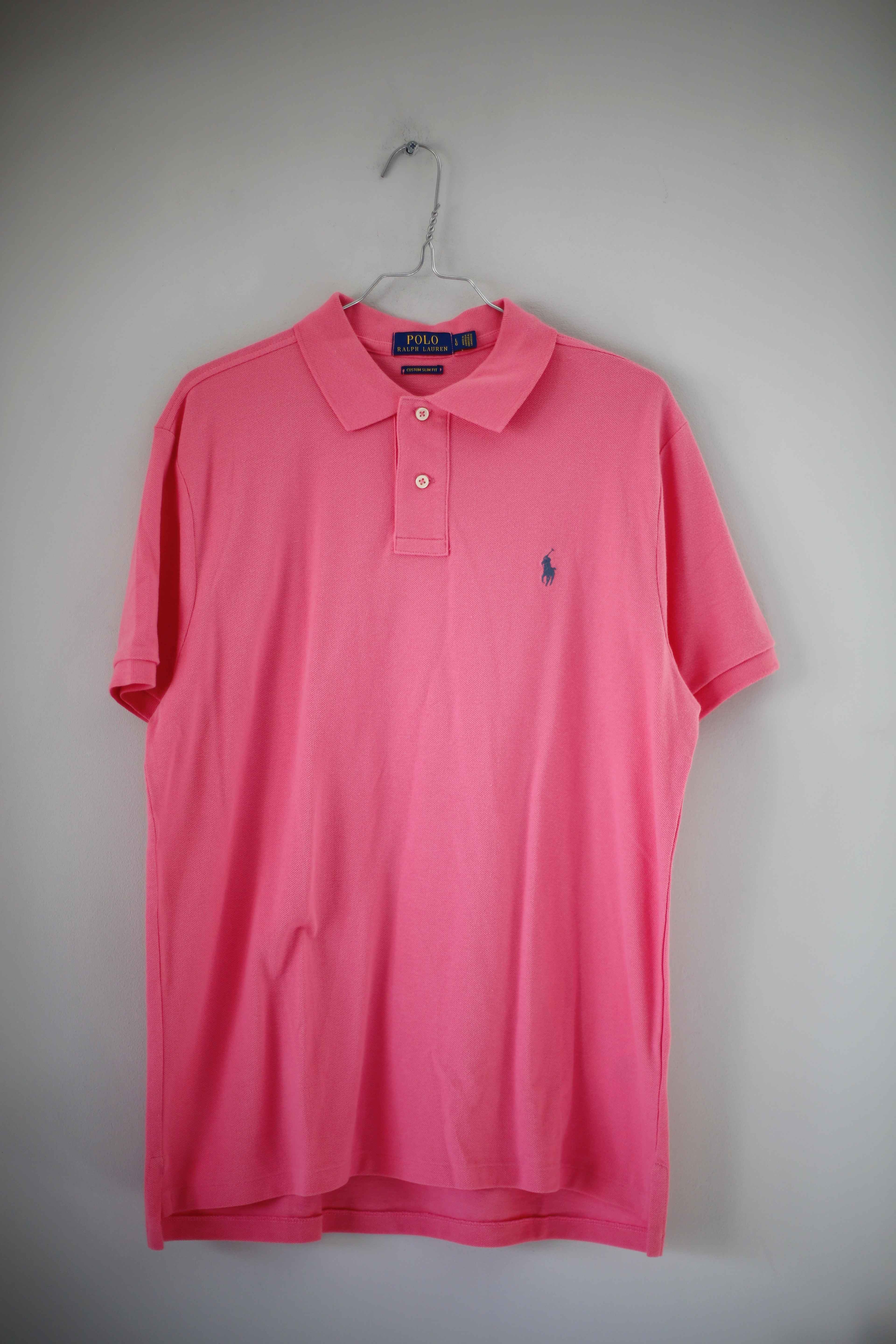 Polo Ralph Lauren Shirt Poloshirt Pink Rosa L T-Shirt einfarbig Koralle