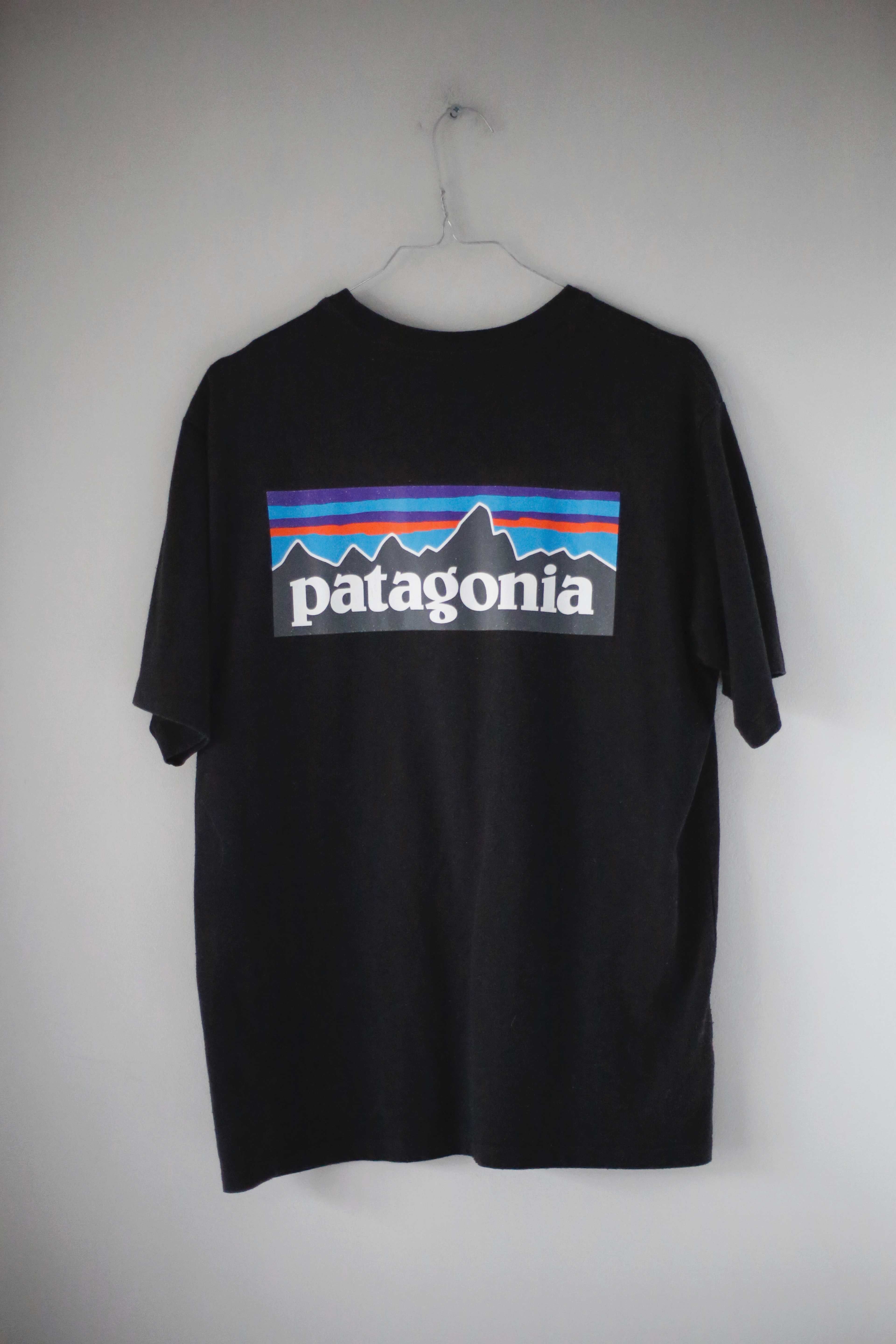 Patagonia Shirt schwarz S regular fit T-Shirt Oberteil basic Backprint