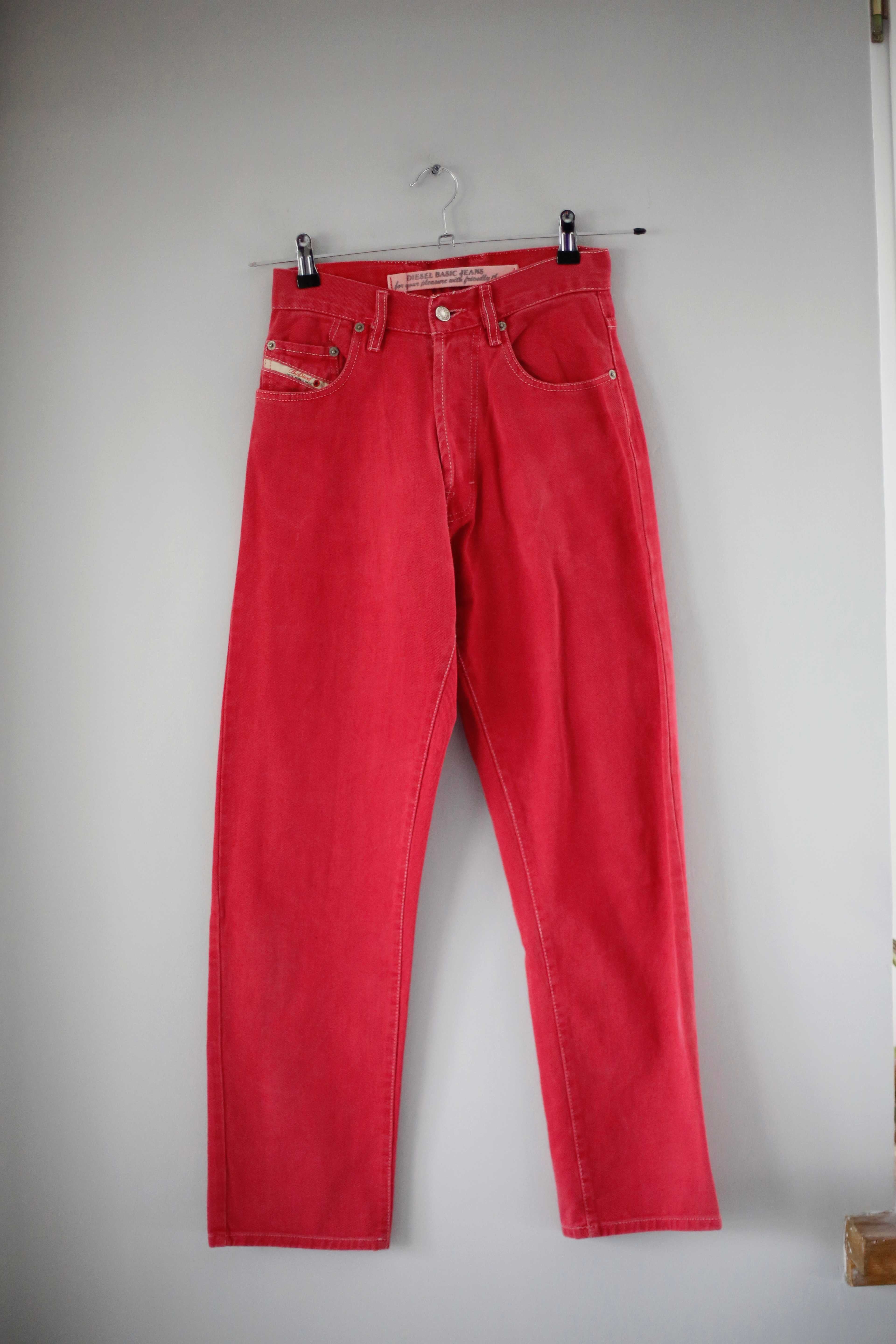 Diesel Hose true Vintage rot einfarbig mom Jeans high waist 27 38 M