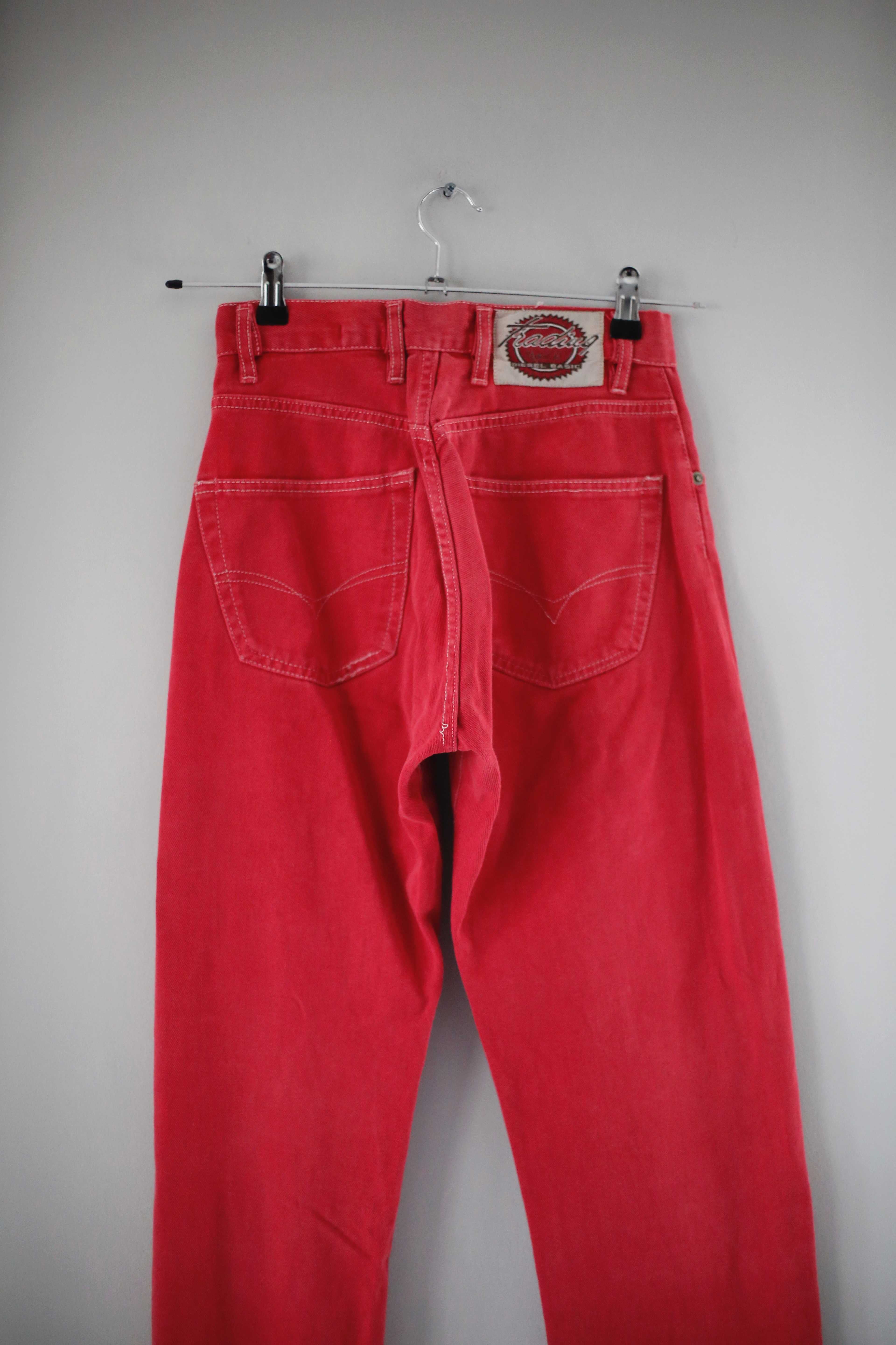 Diesel Hose true Vintage rot einfarbig mom Jeans high waist 27 38 M