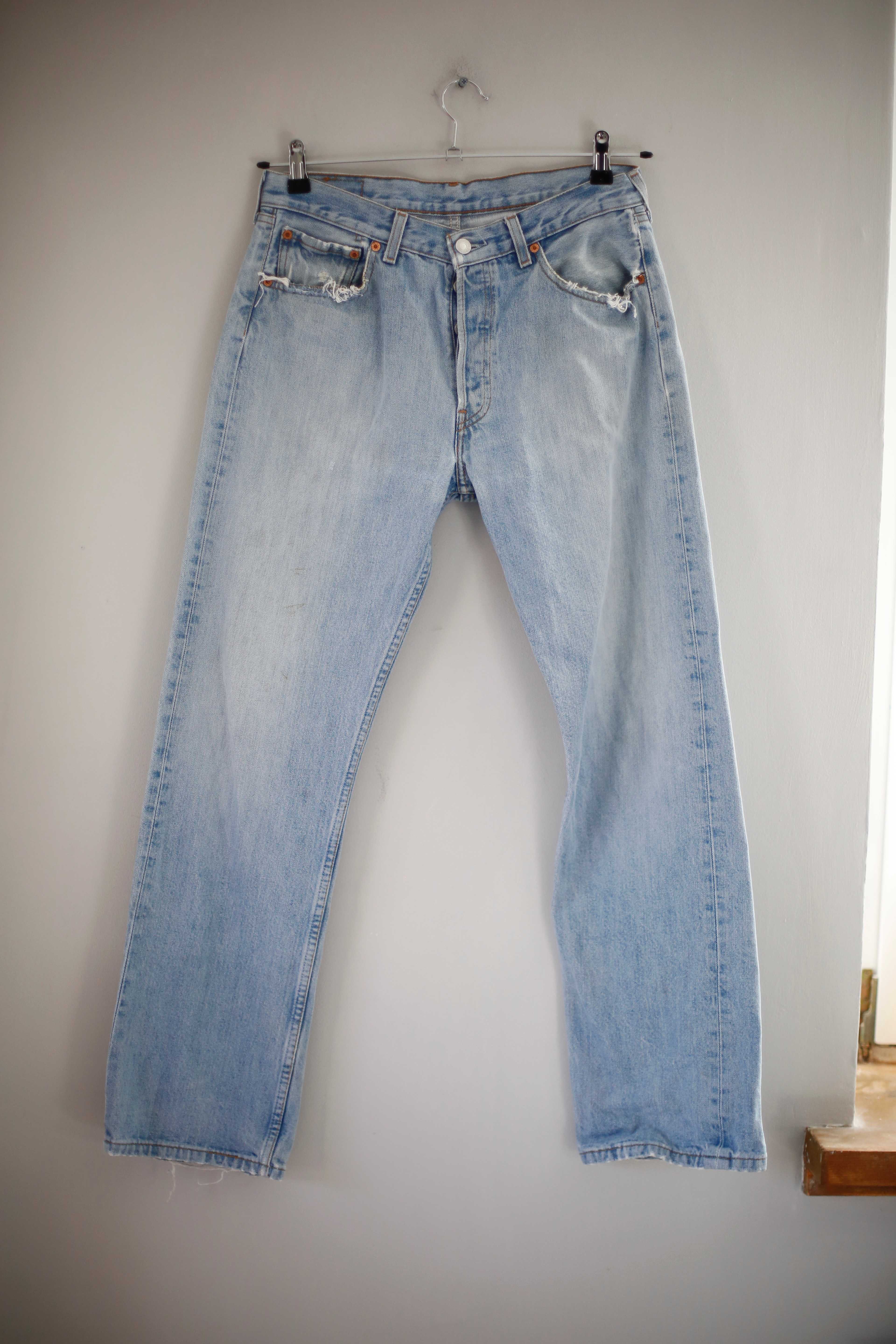 Levis denim Jeans mid waist straight leg blau washed 40 L Vintage