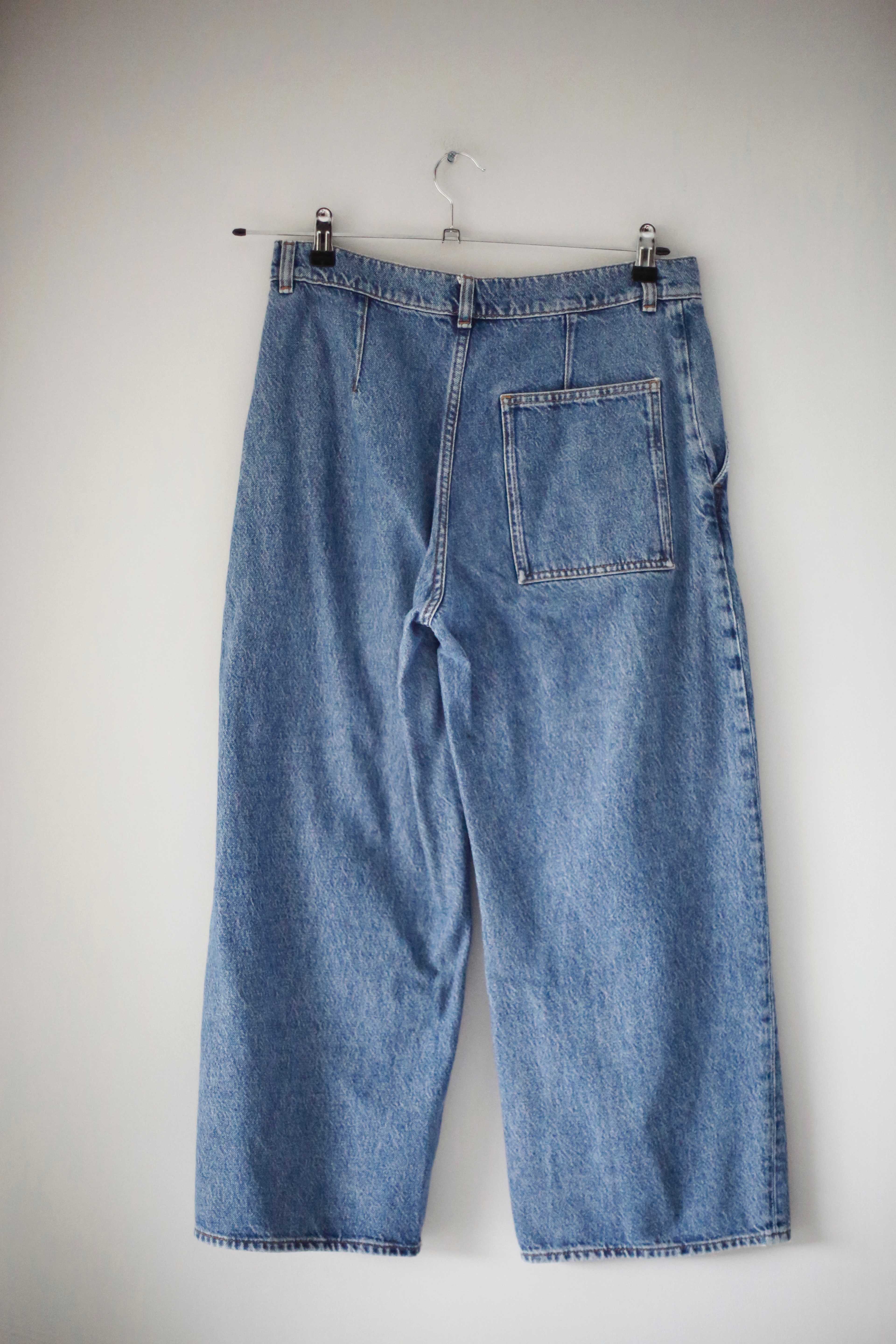 COS Jeans Hose 27 barrel 38 M mid rise wirde curved leg denim blau