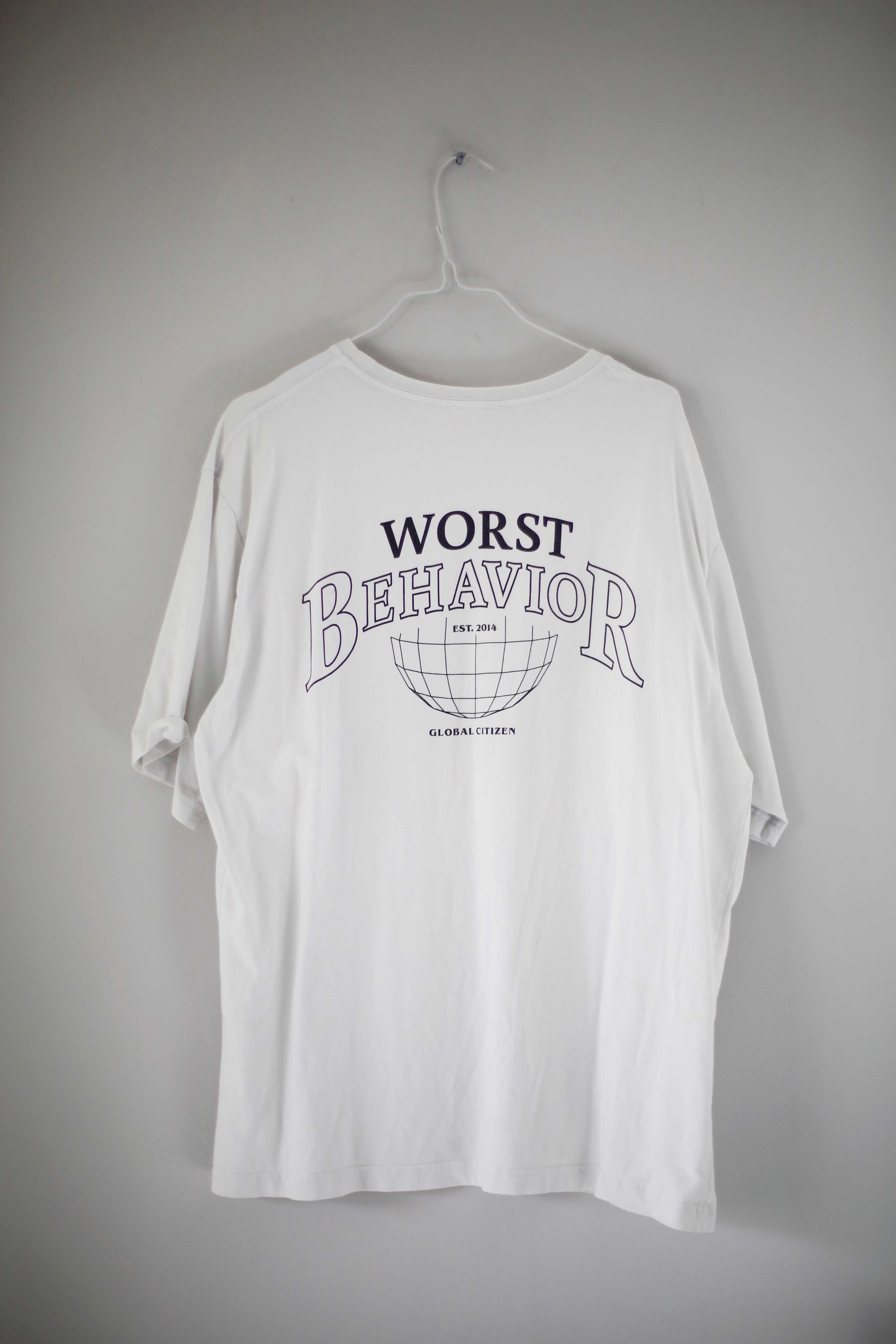 Worst Behavior Shirt weiß T-Shirt groß XL basic einfarbig weiss