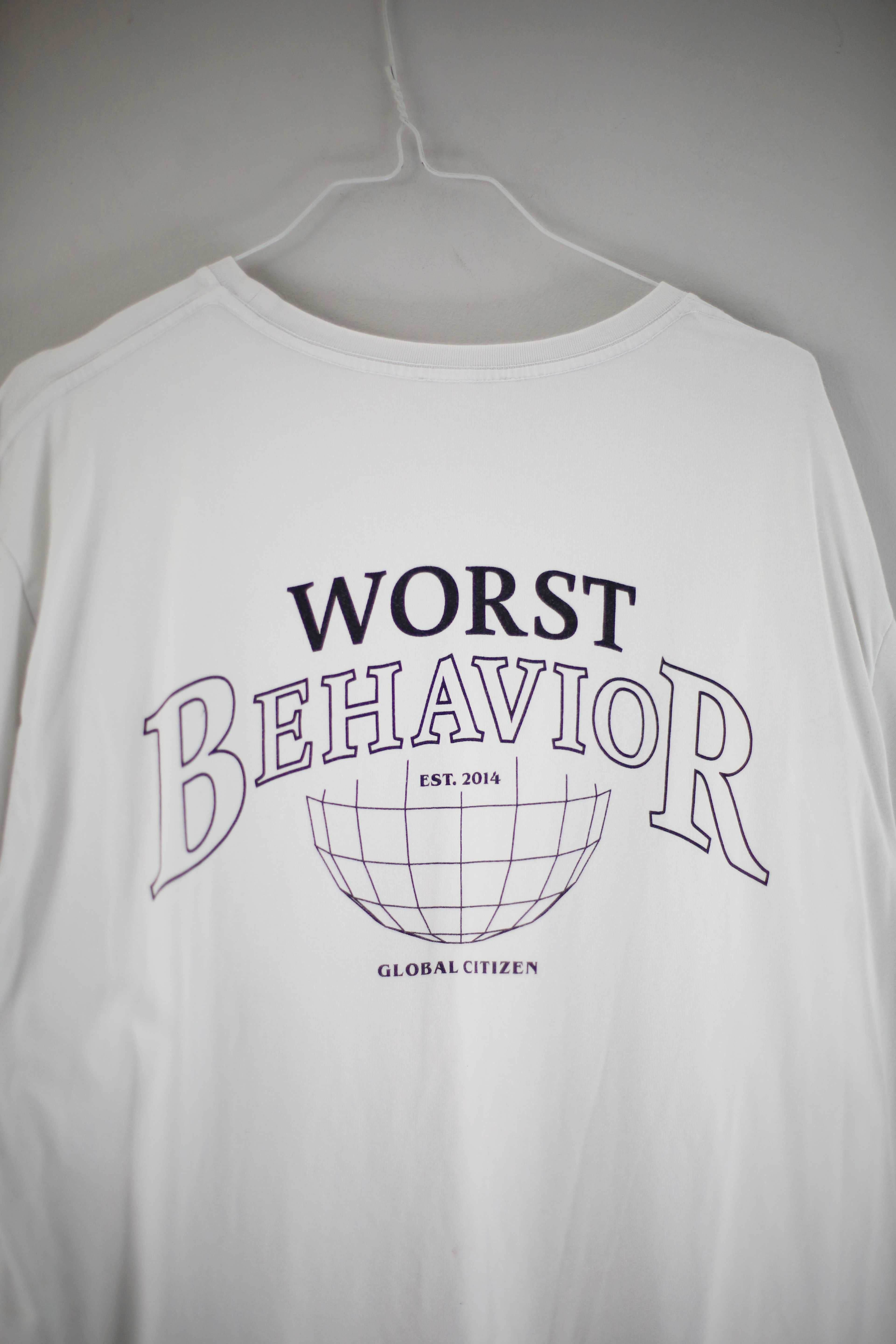 Worst Behavior Shirt weiß T-Shirt groß XL basic einfarbig weiss