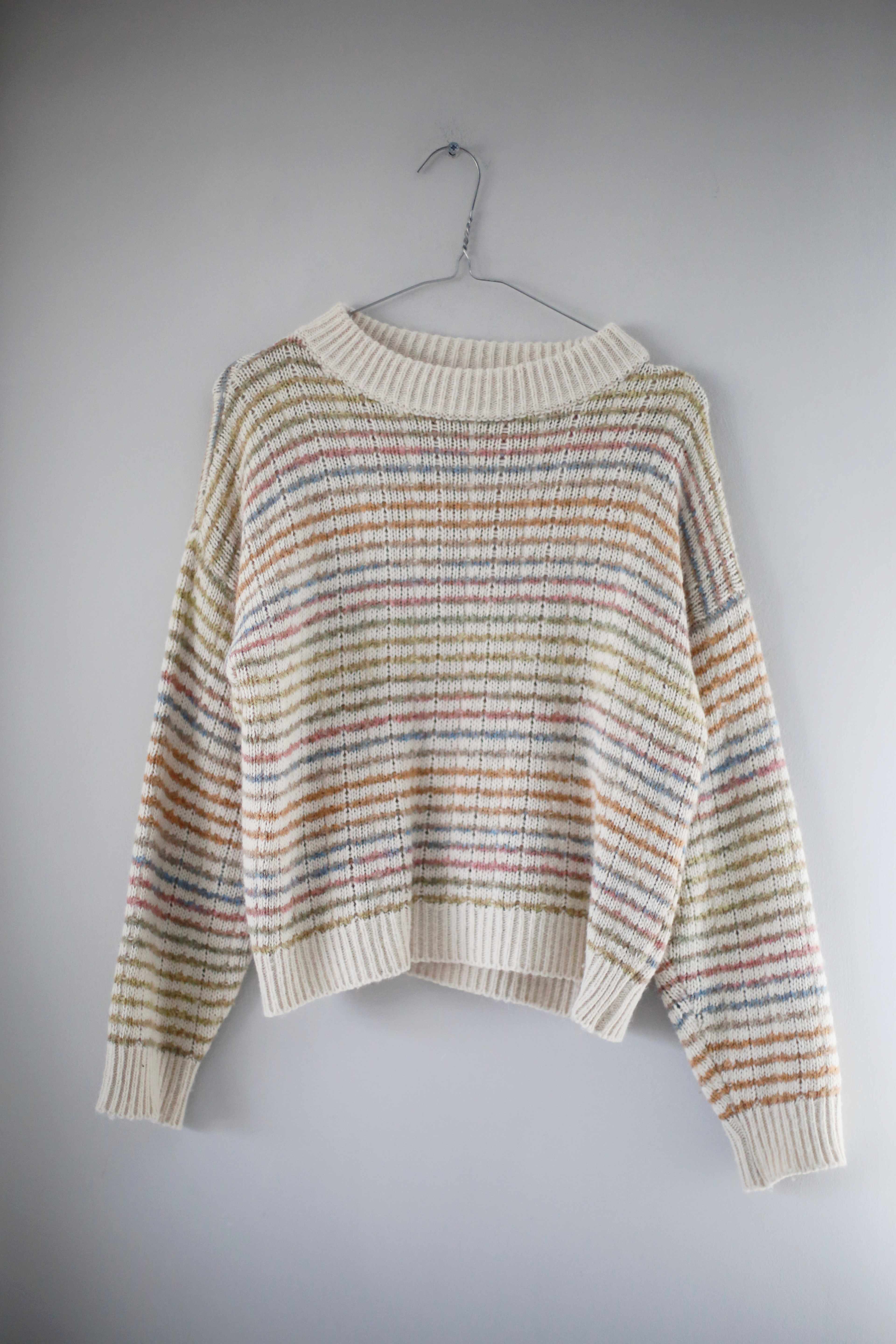 Kauf Dich Glücklich Pullover Sweater gestrickt 38 M gestreift Streifenpullover