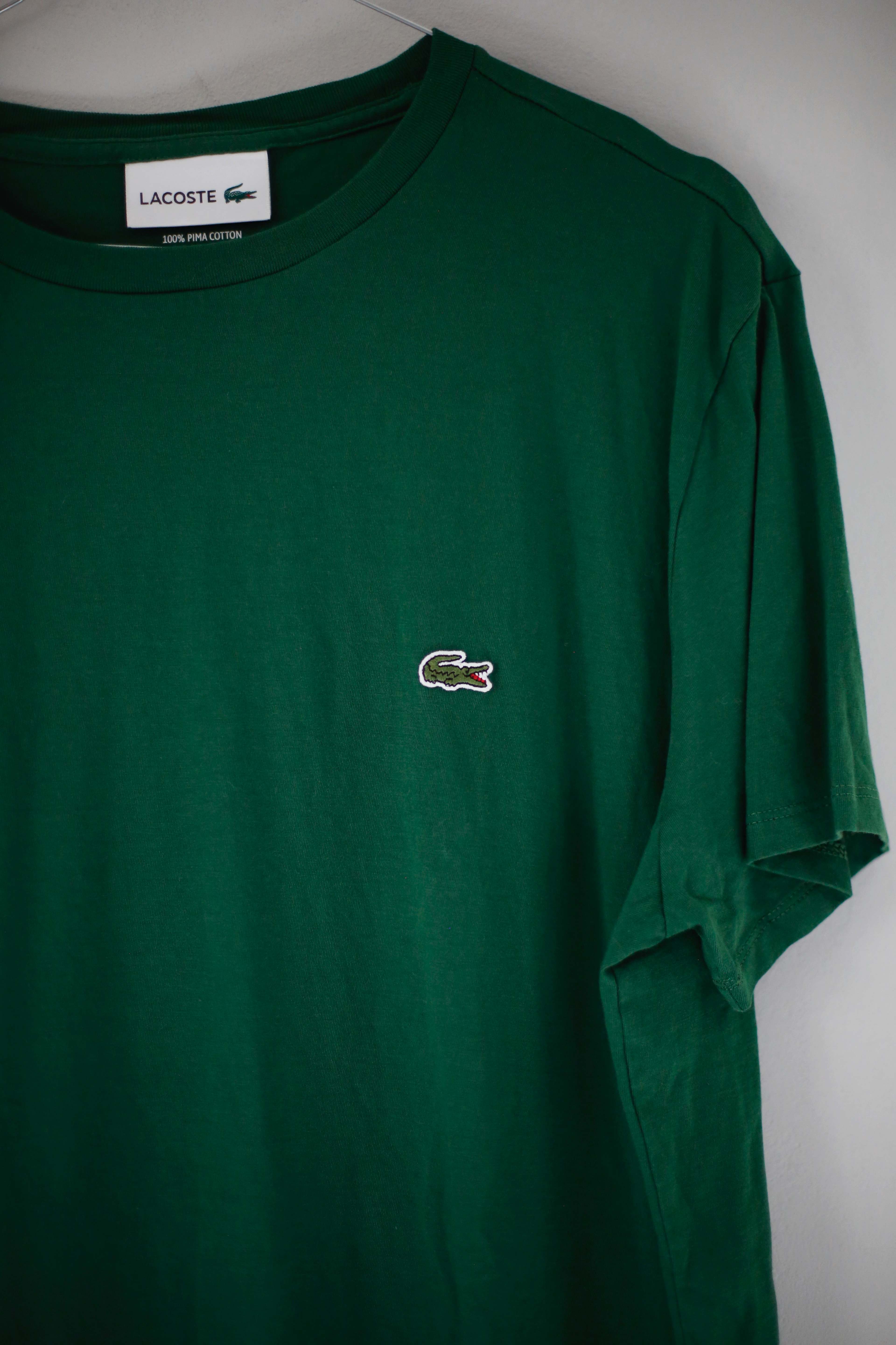 Lacoste Shirt Oberteil T-Shirt basic Grün dunkelgrün regular fit L US XL