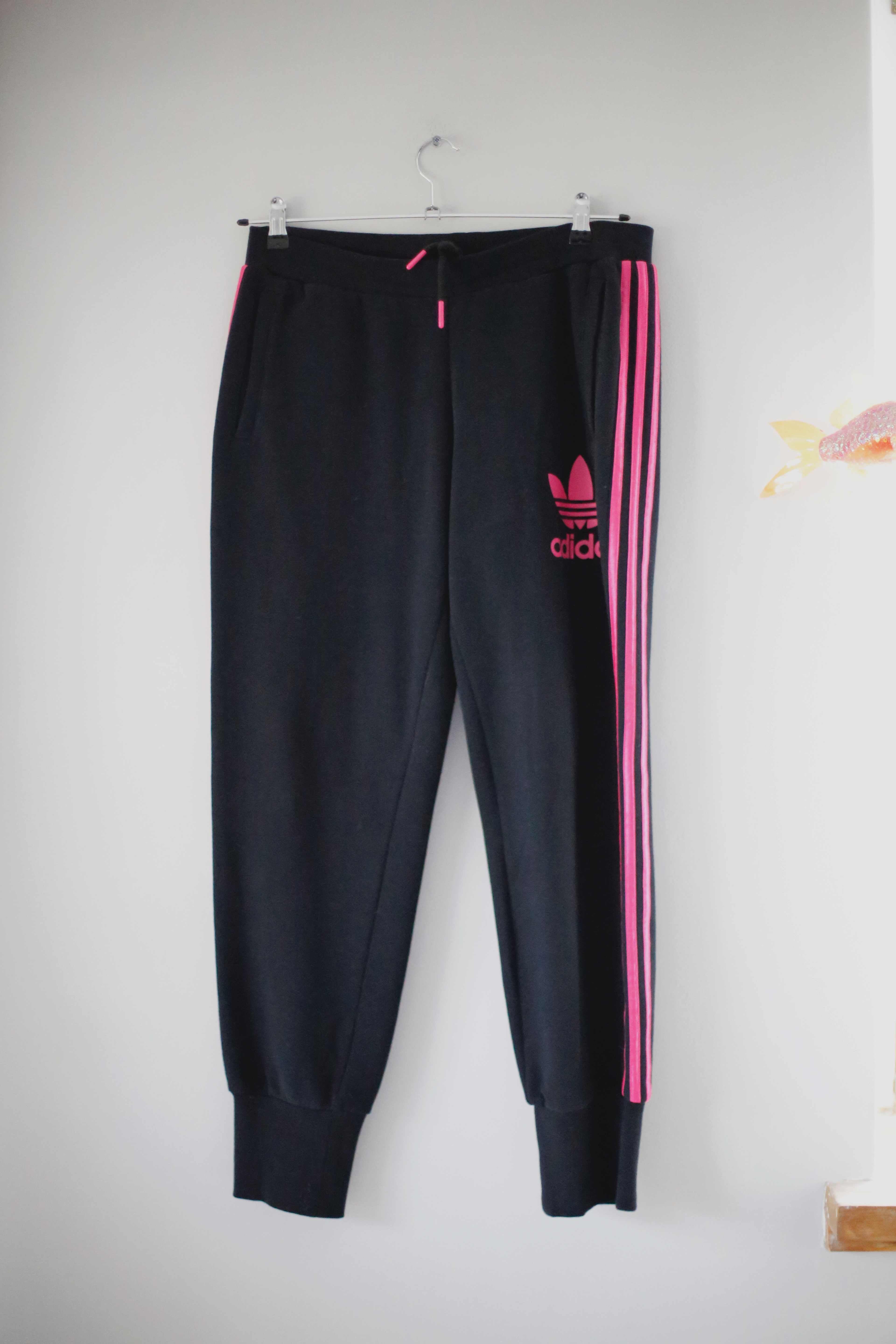 Adidas Hose Jogger 40 L schwarz Pink Print bedruckt Trainingshose