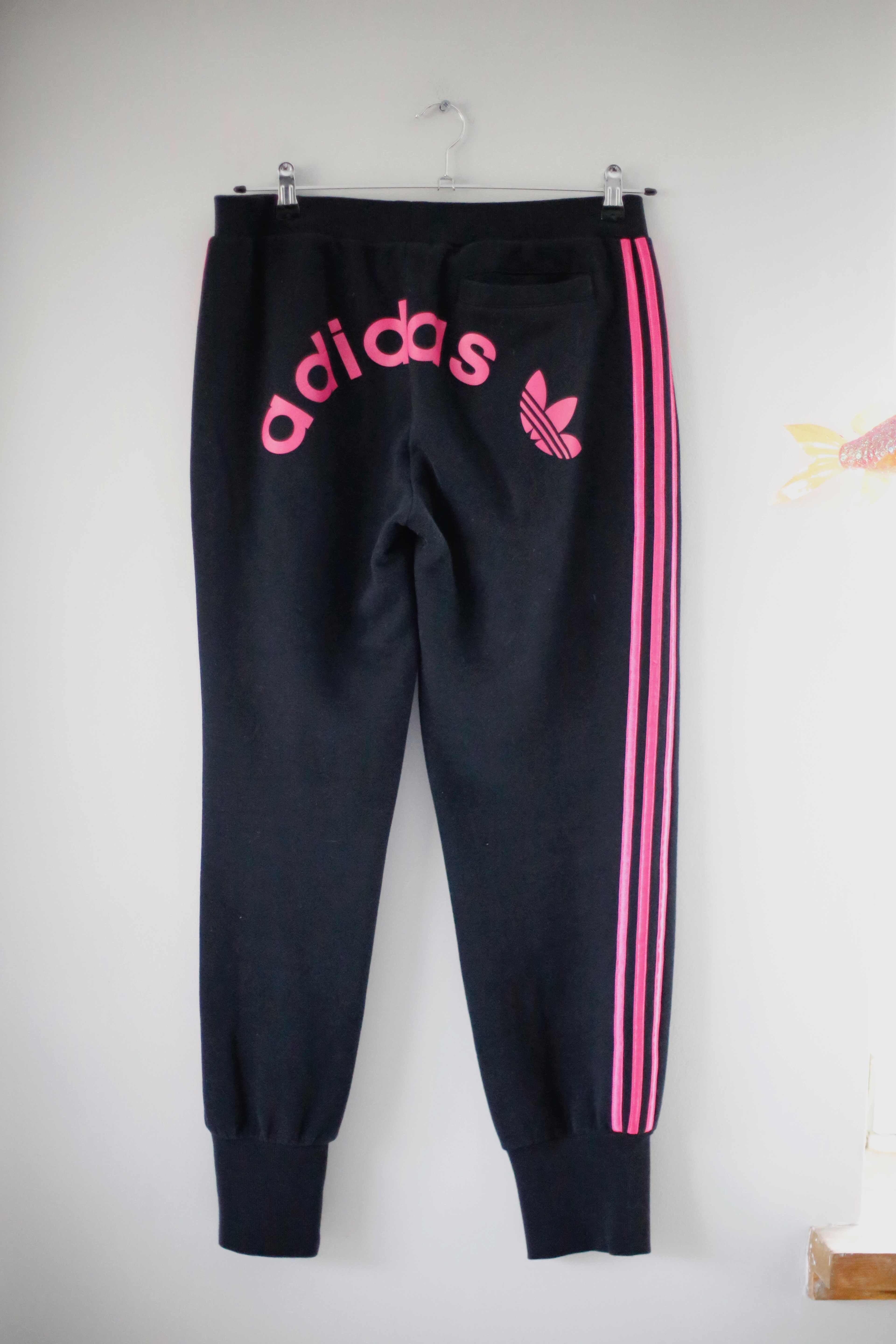 Adidas Hose Jogger 40 L schwarz Pink Print bedruckt Trainingshose