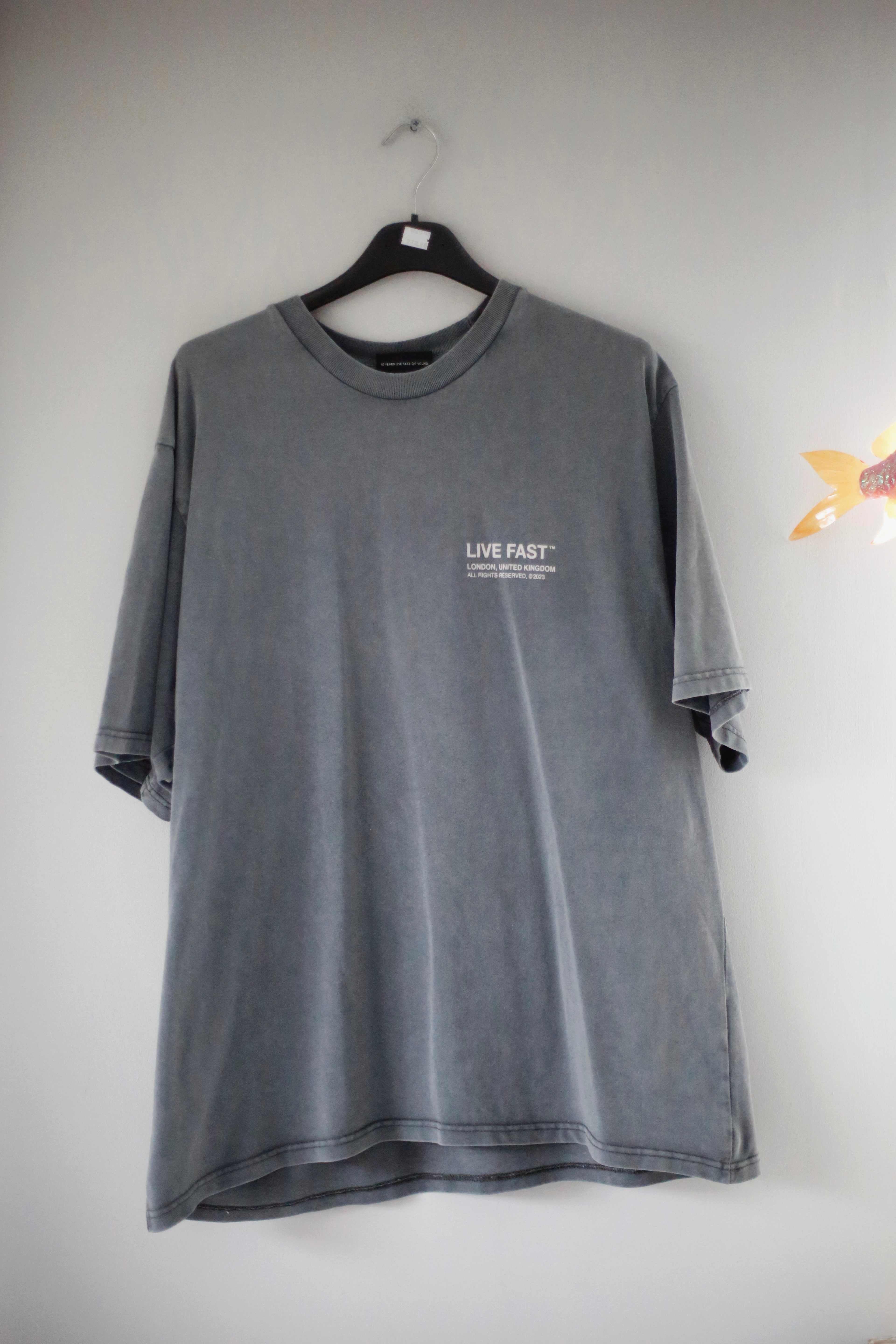 LFDY Shirt Grau print Backprint S dunkelgrau T-Shirt London