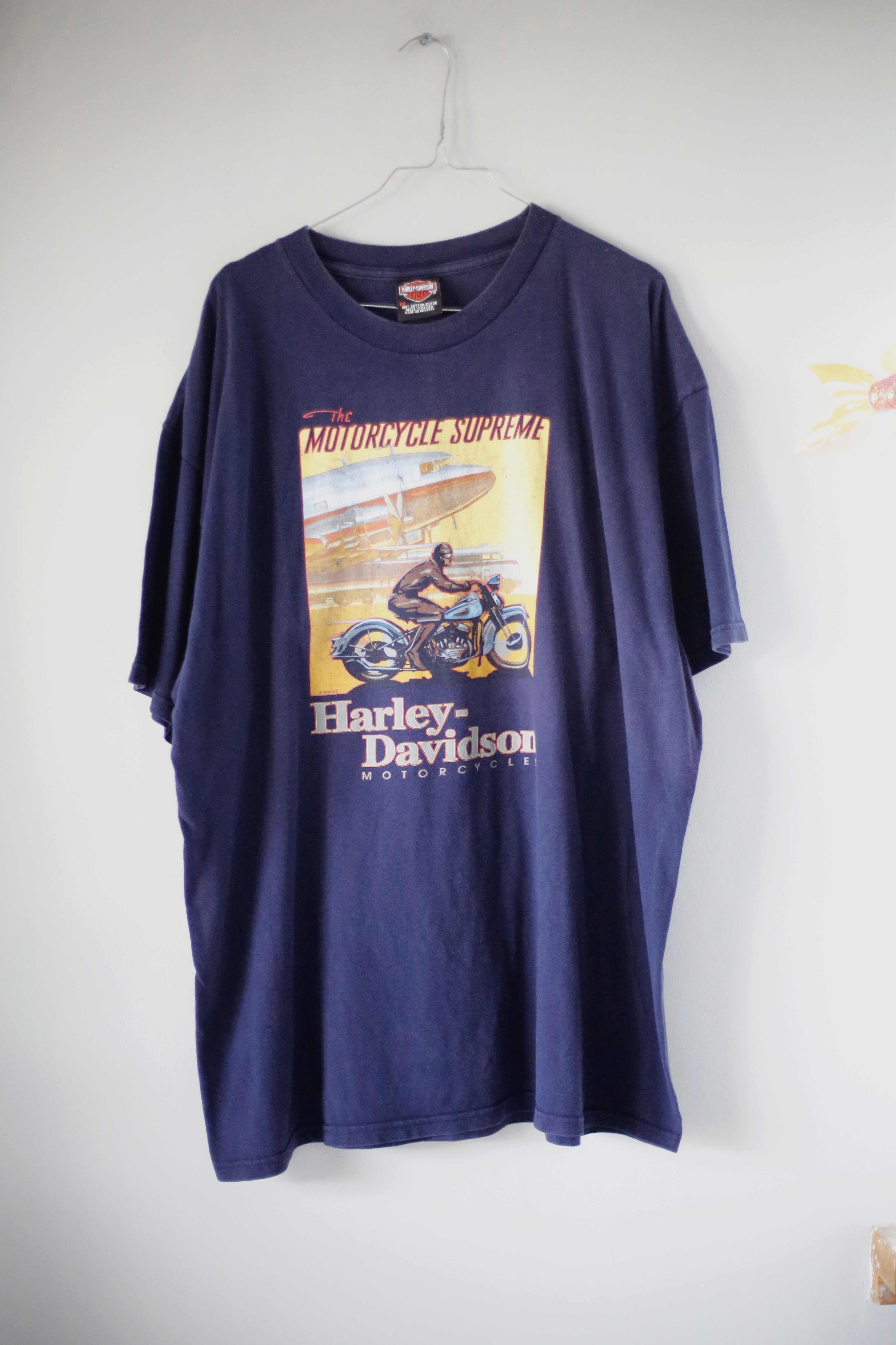 Harley Davidson Shirt T-Shirt basic dunkelblau XXL print