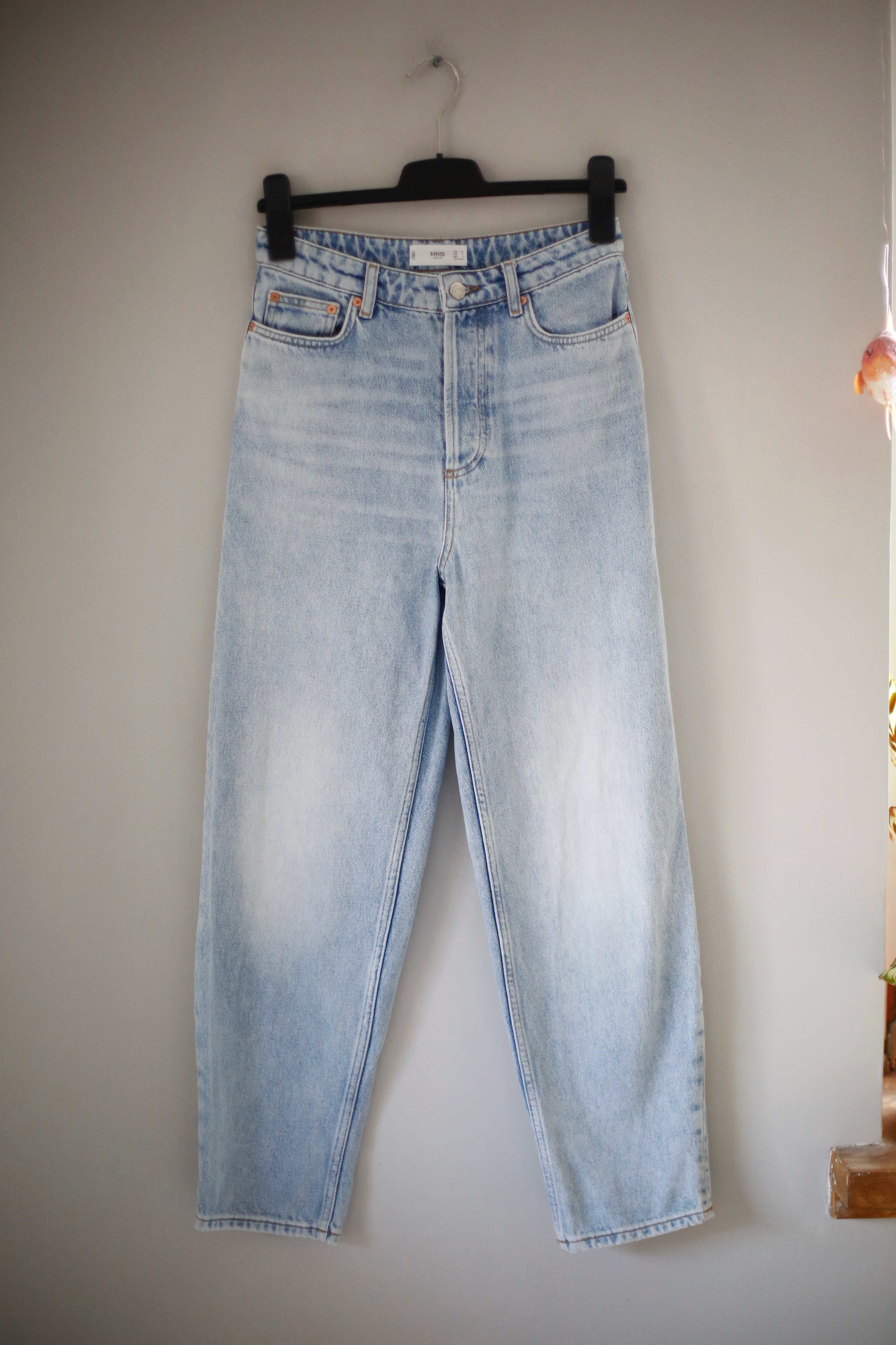 Mango Jeans Hose 38 M denim blau washed mom Jeans