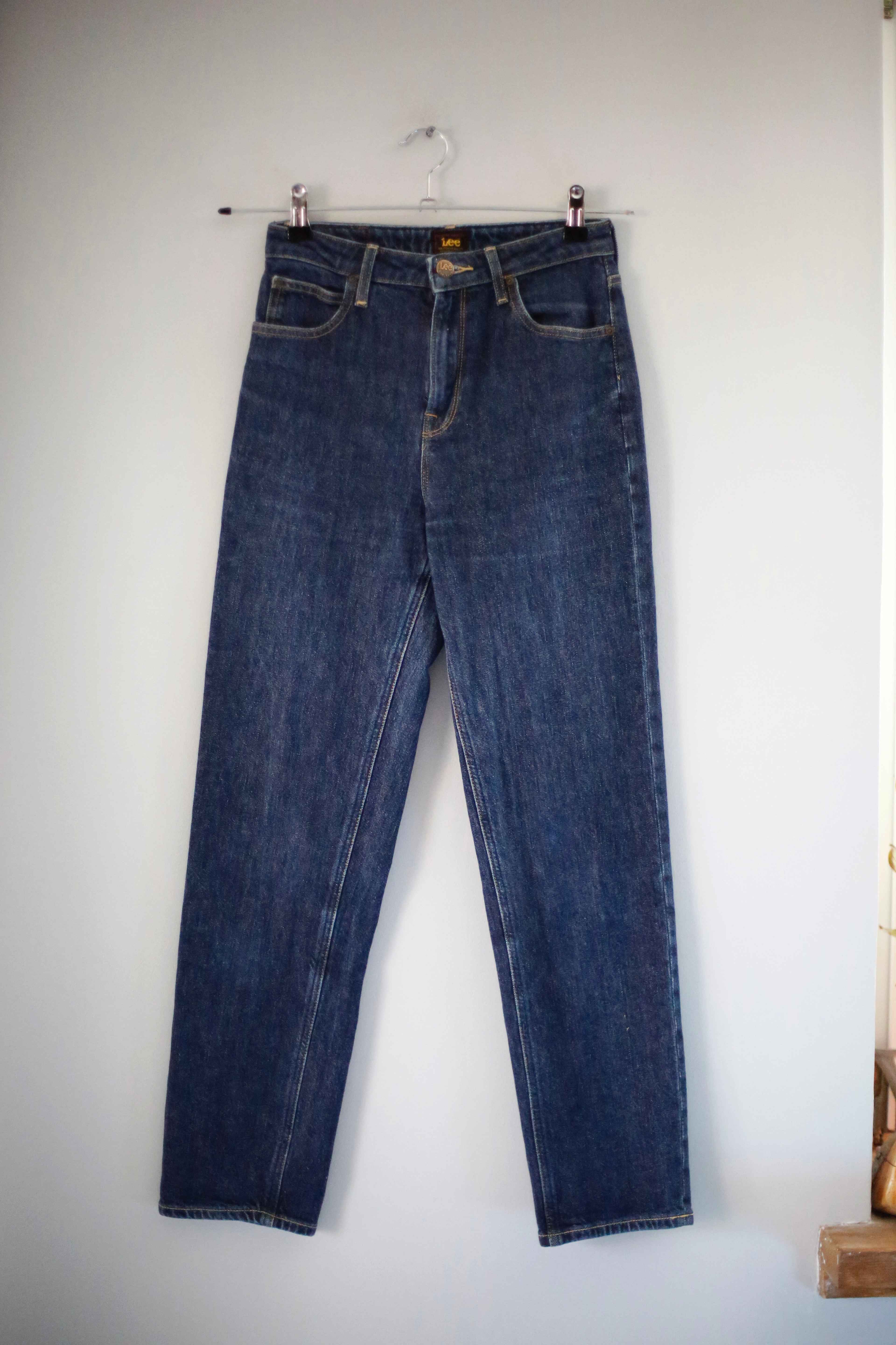 Lee Hose dunkelblau denim Blau Jeans mid waist straight leg 36 S