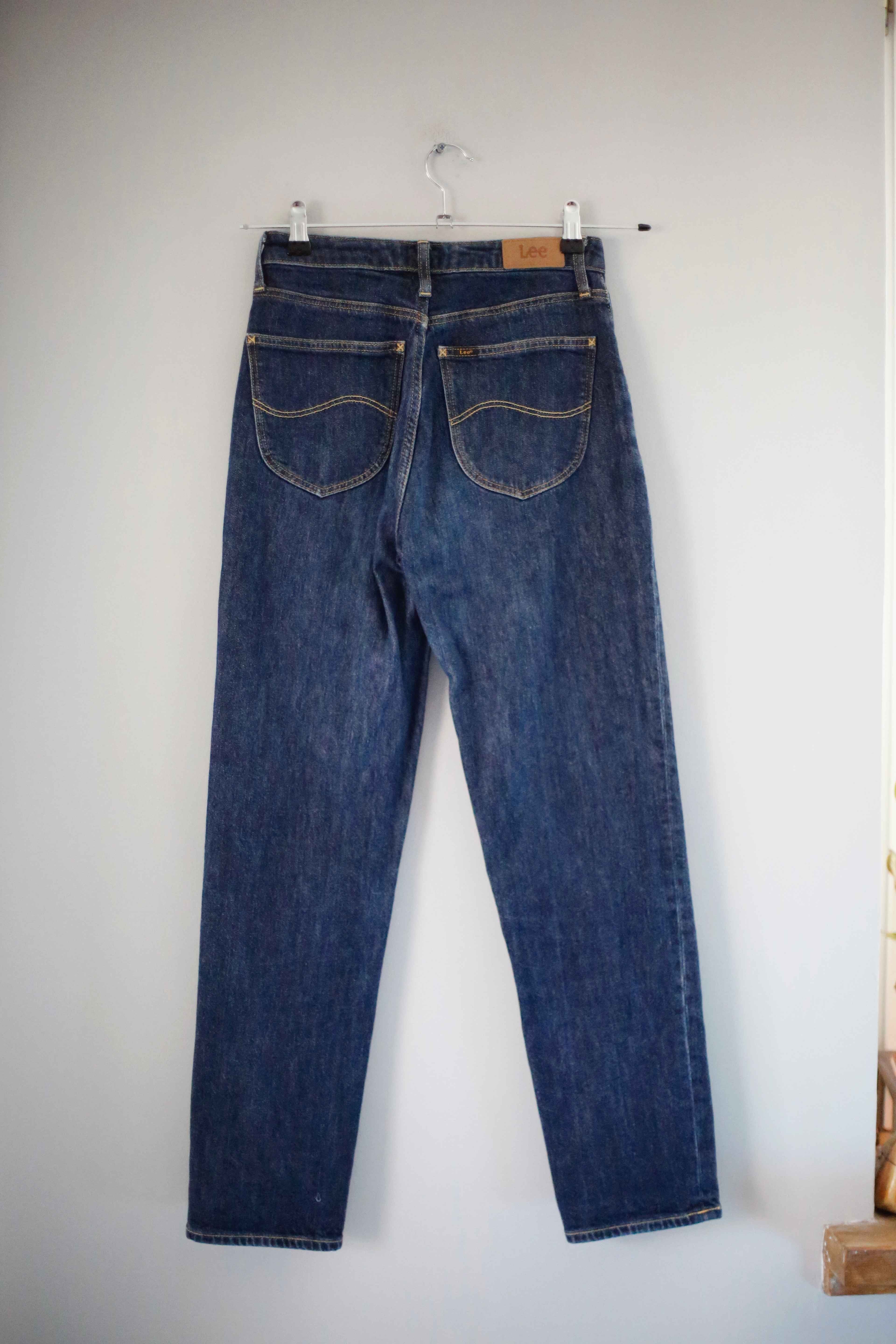 Lee Hose dunkelblau denim Blau Jeans mid waist straight leg 36 S