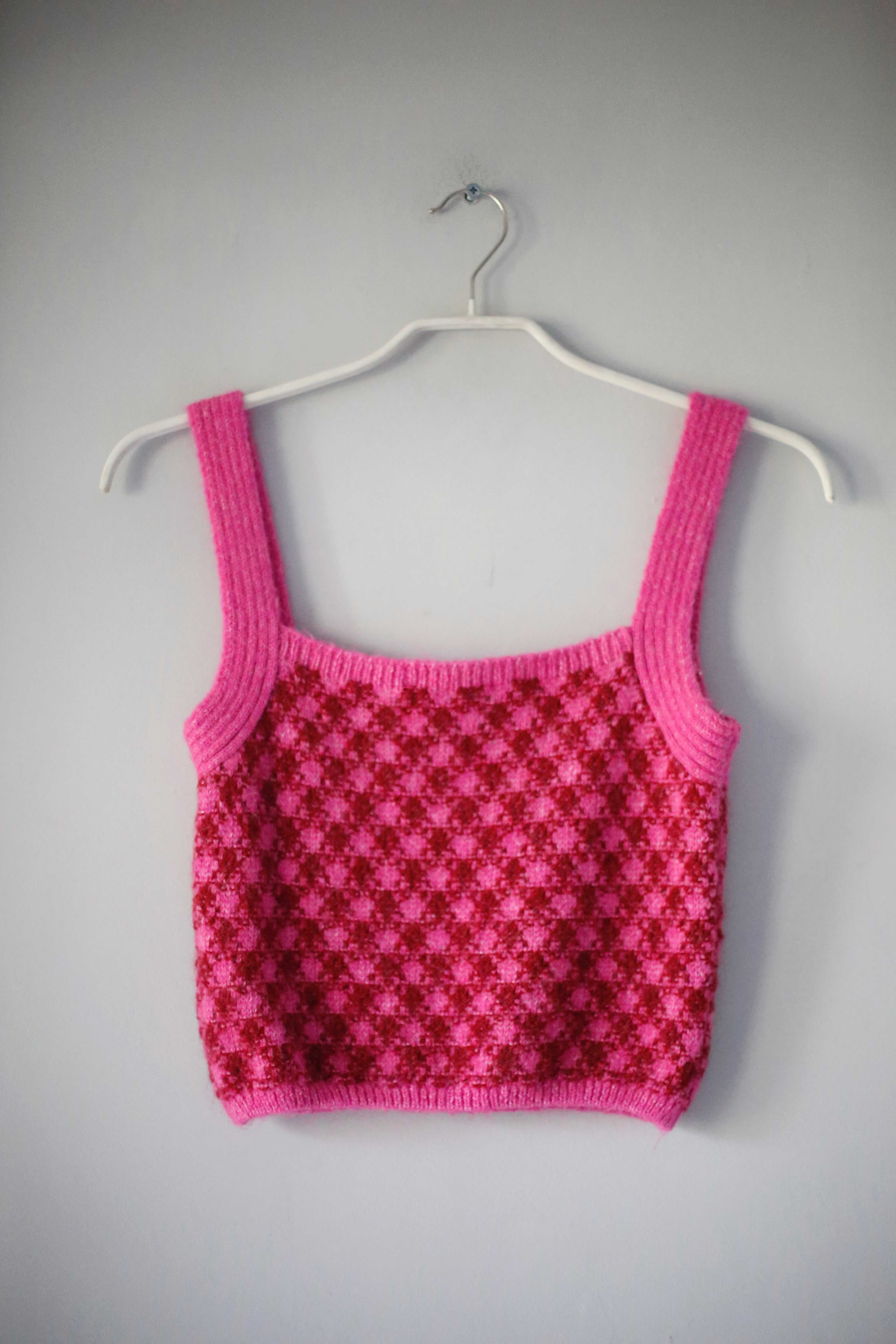 Zara Top Pink Wolle 38 M Pullunder Shirt Oberteil Weste Rot Rosa